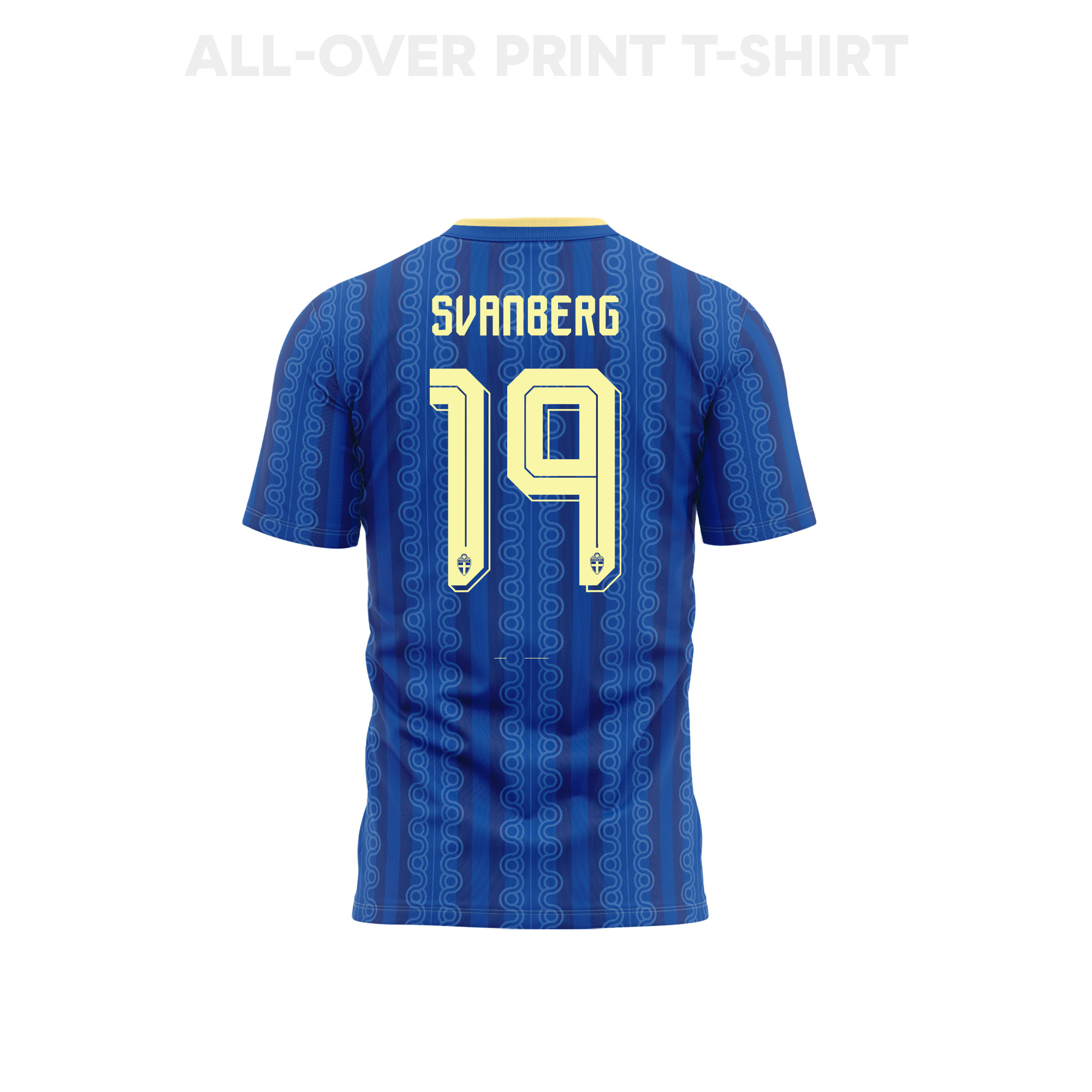 Mattias Svanberg 19 Sweden 2026 Away 3D T-Shirt Fully Printed – Unisex, Blue - Jersey Teams
