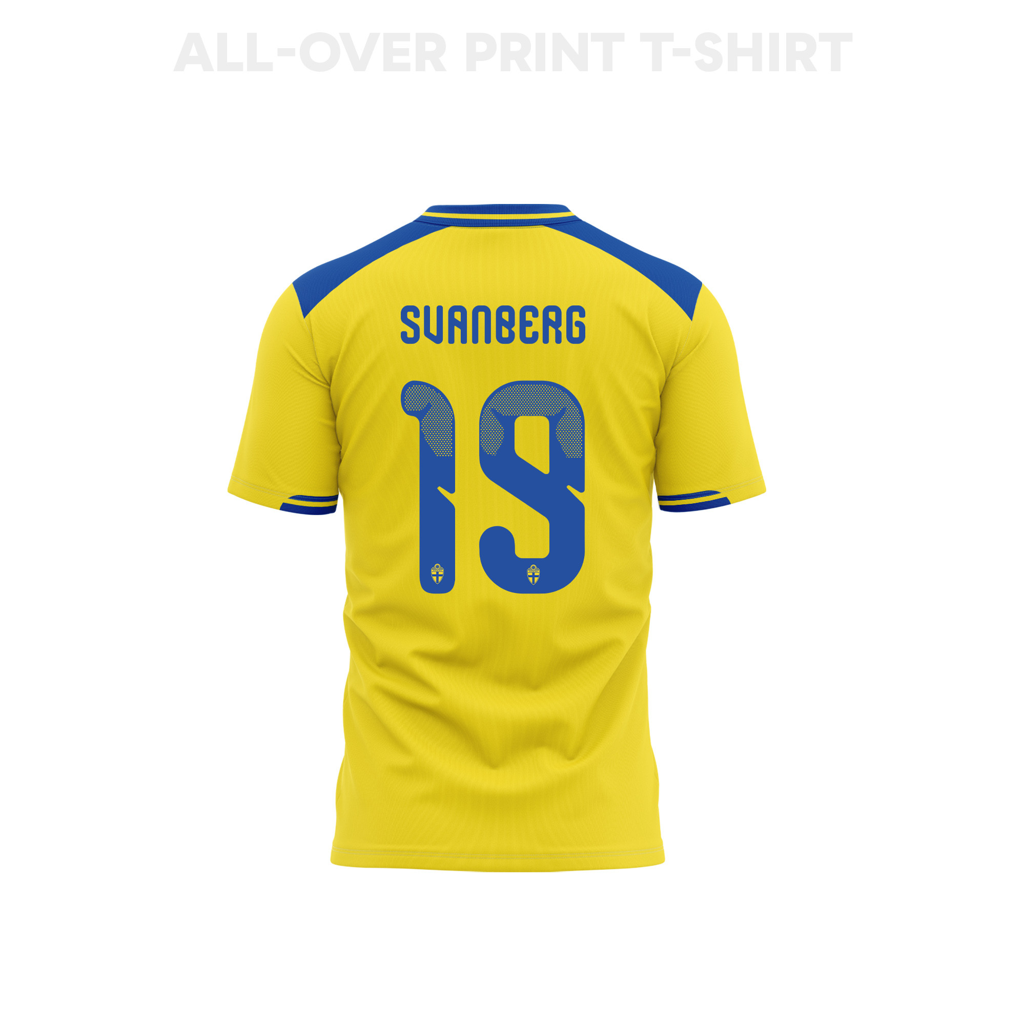 Mattias Svanberg 19 Sweden 2026 Home 3D T-Shirt Fully Printed – Unisex, Yellow - Jersey Teams