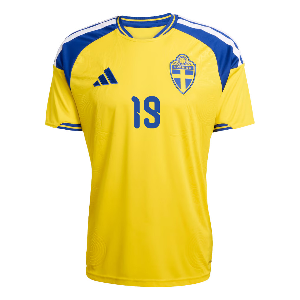 Mattias Svanberg 19 Sweden National Team 2026 Home Jersey - Yellow, Men - Jersey Teams
