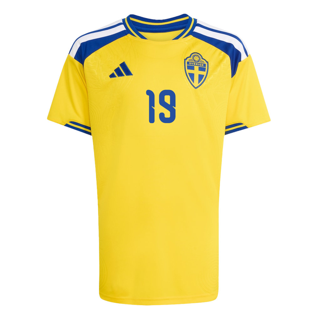 Mattias Svanberg 19 Youth Sweden National Team 2026 Home Jersey - Yellow - Jersey Teams