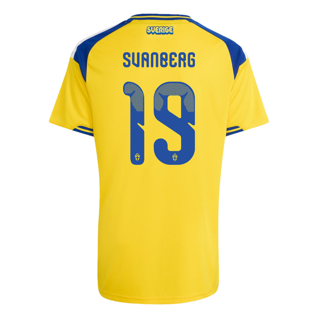 Mattias Svanberg 19 Youth Sweden National Team 2026 Home Jersey - Yellow - Jersey Teams
