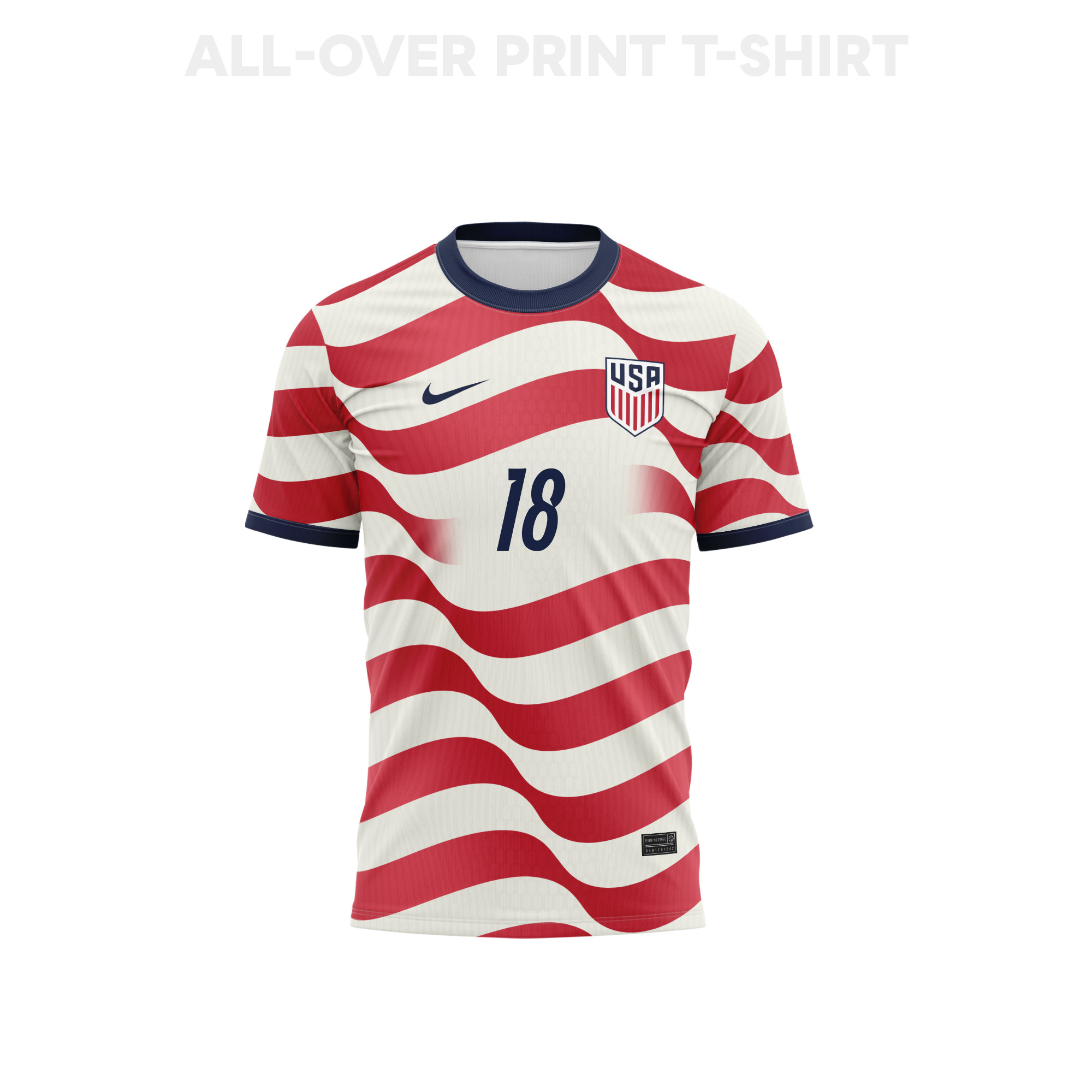 Max Arfsten 18 USMNT 2026 Home 3D T-Shirt Fully Printed – Unisex, White/Red - Jersey Teams