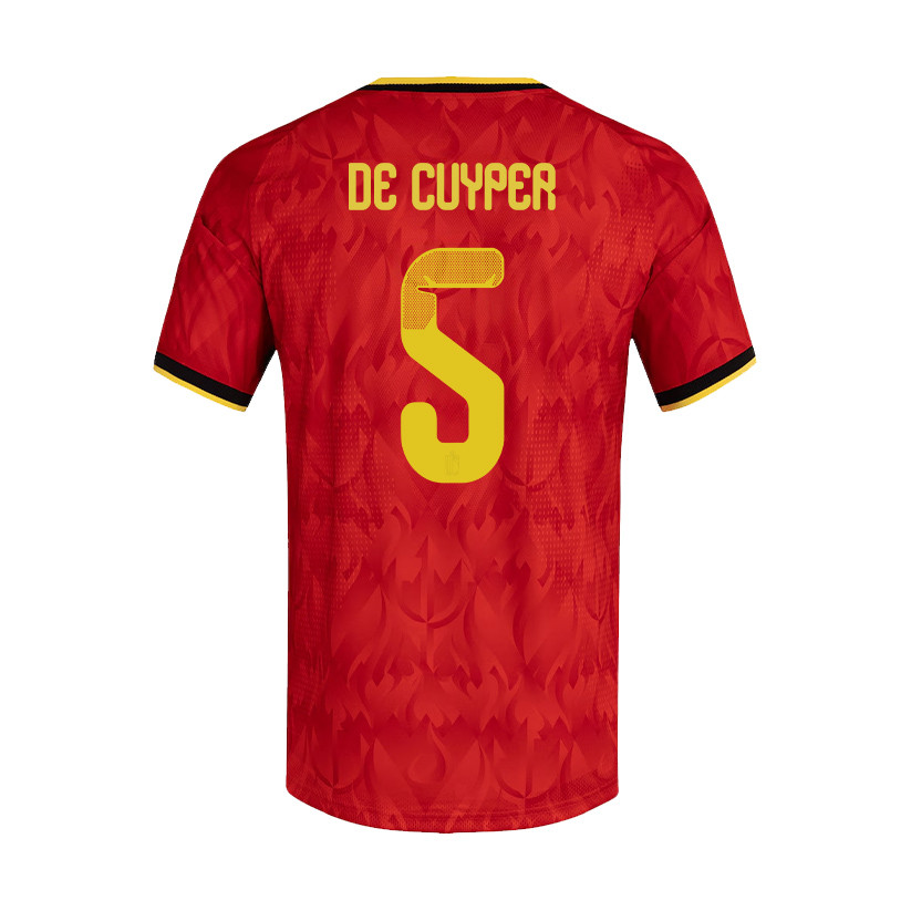 Maxim De Cuyper 5 Belgium National Team 2026 Home Jersey - Red, Men - Jersey Teams