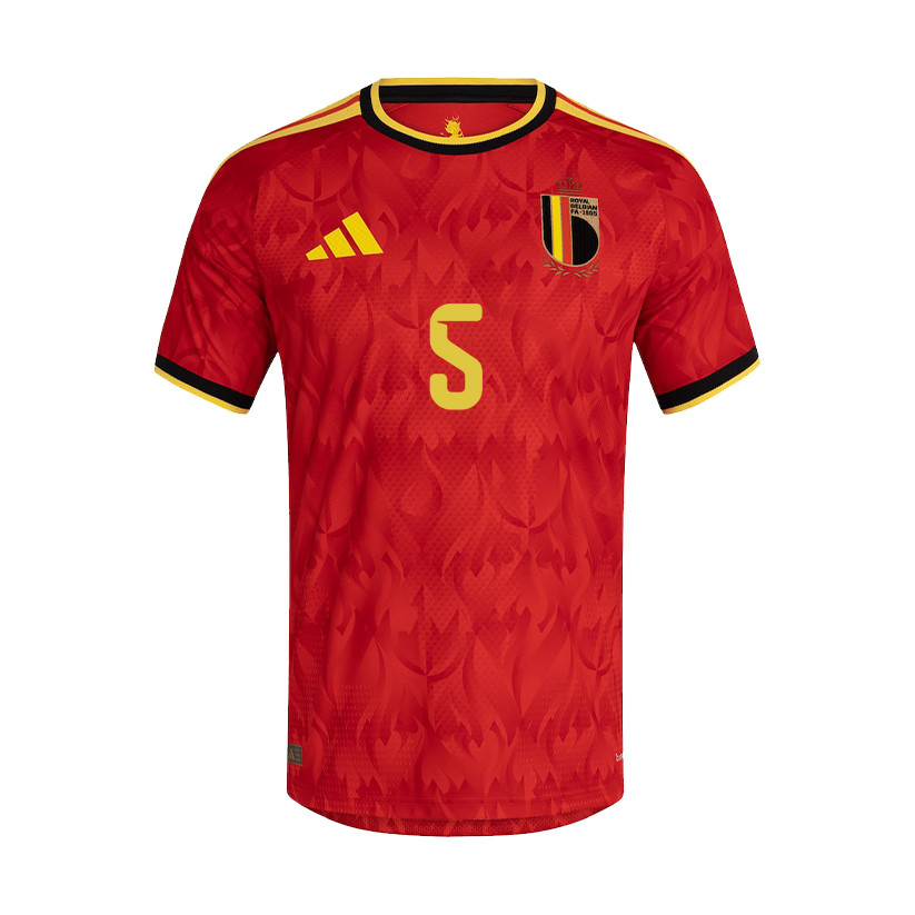 Maxim De Cuyper 5 Belgium National Team 2026 Home Jersey – Red, Men – Jersey Teams