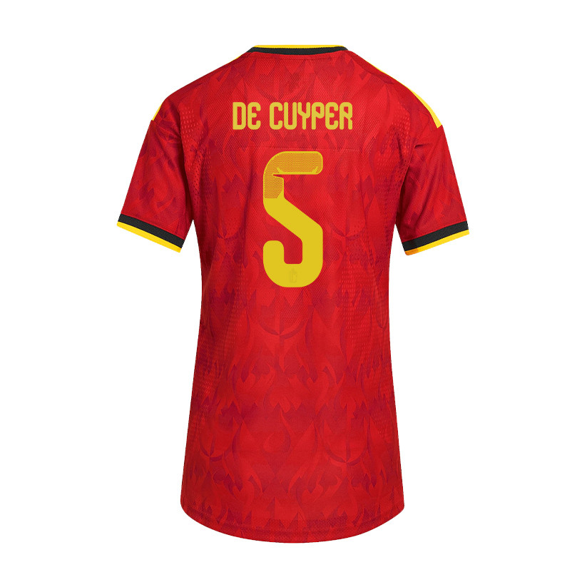 Maxim De Cuyper 5 Women's Belgium National Team 2026 Home Jersey - Red - Jersey Teams