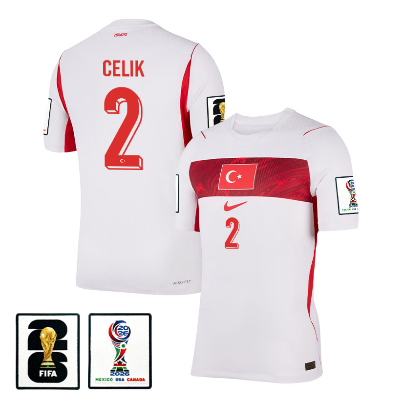 Mehmet Zeki Celik 2 Turkey National Team 2026 Away Jersey - White, Men - Jersey Teams