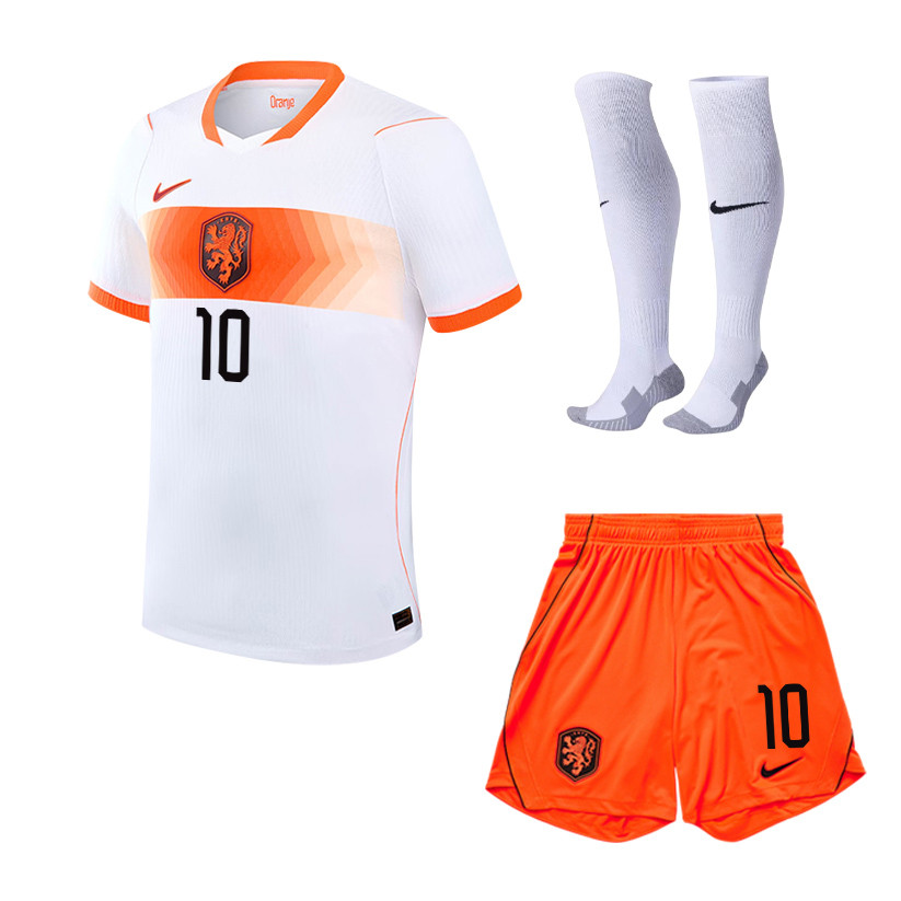 Memphis Depay 10 Netherlands 2026 Away Men Kit Set – White - Jersey Teams