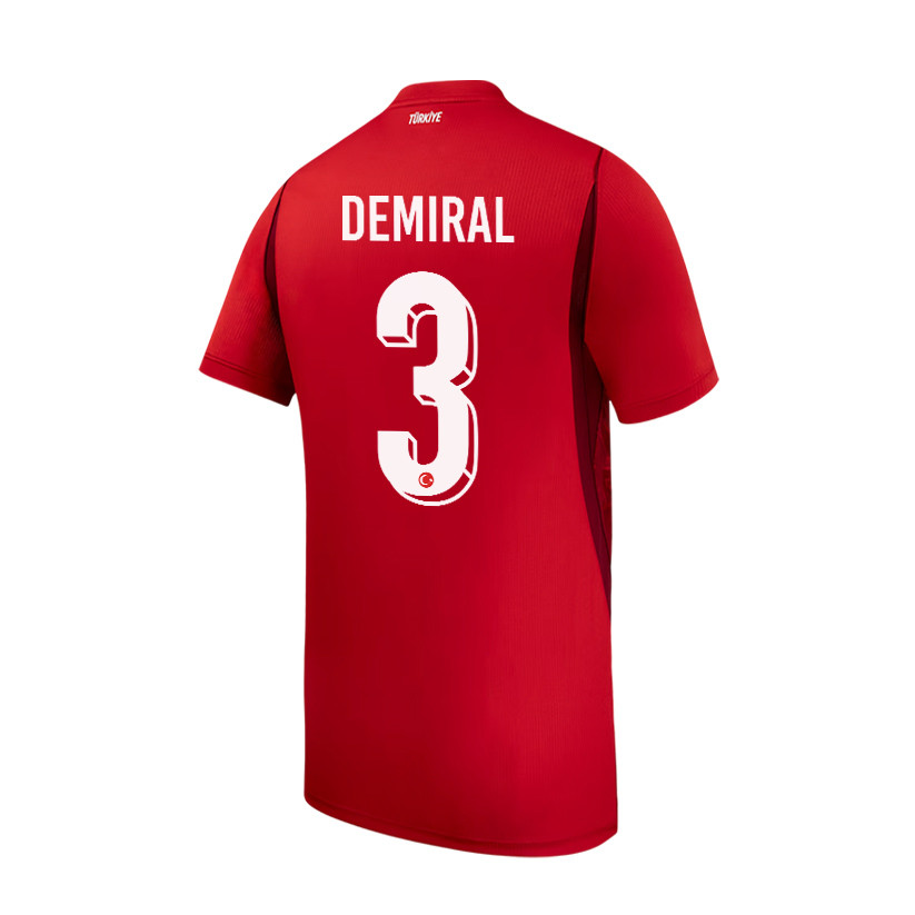 Merih Demiral 3 Youth Turkey National Team 2026 Home Jersey - Red - Jersey Teams