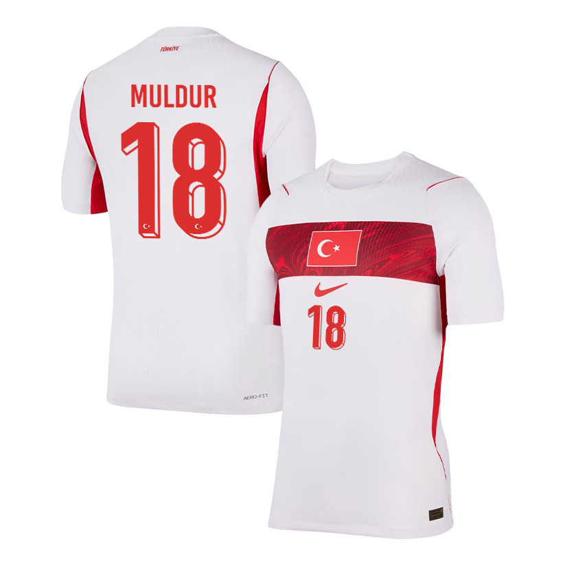 Mert Muldur 18 Turkey National Team 2026 Away Jersey - White, Men - Jersey Teams