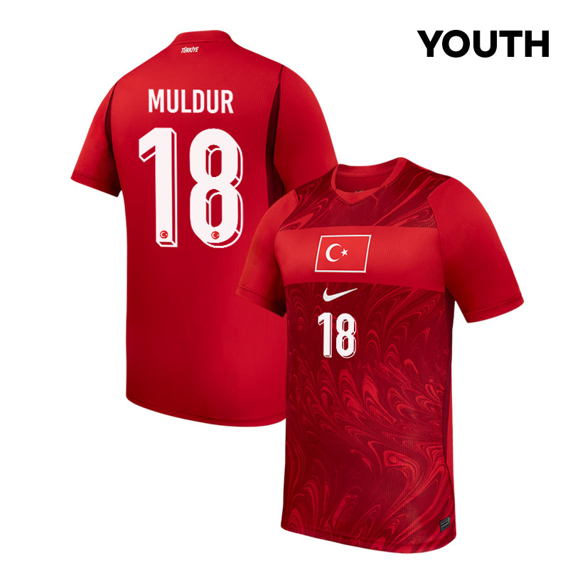 Mert Muldur 18 Youth Turkey National Team 2026 Home Jersey - Red - Jersey Teams