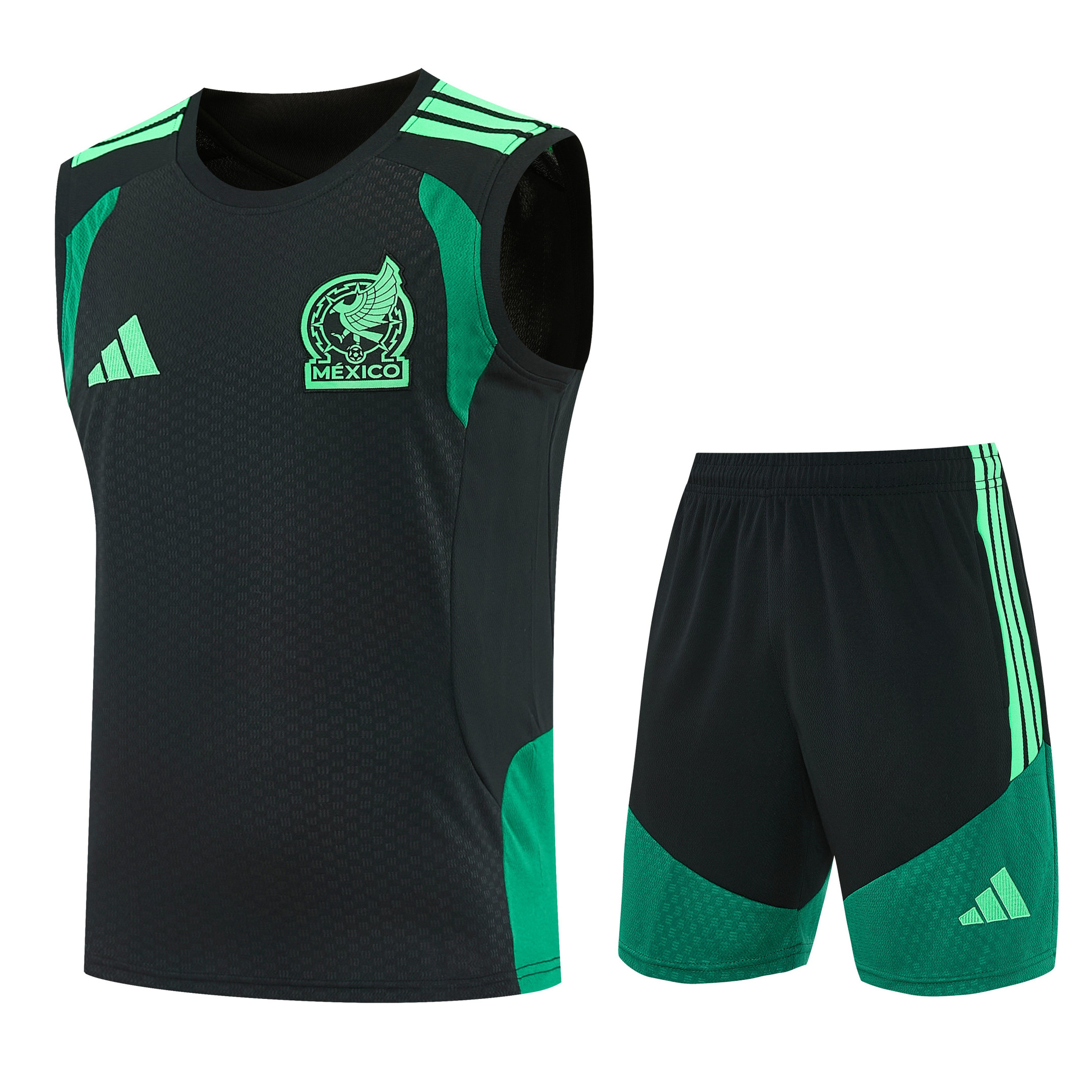 Mexico 2026-27 Sleeveless Training Set Men Soccer Kit – Black - Jersey Teams