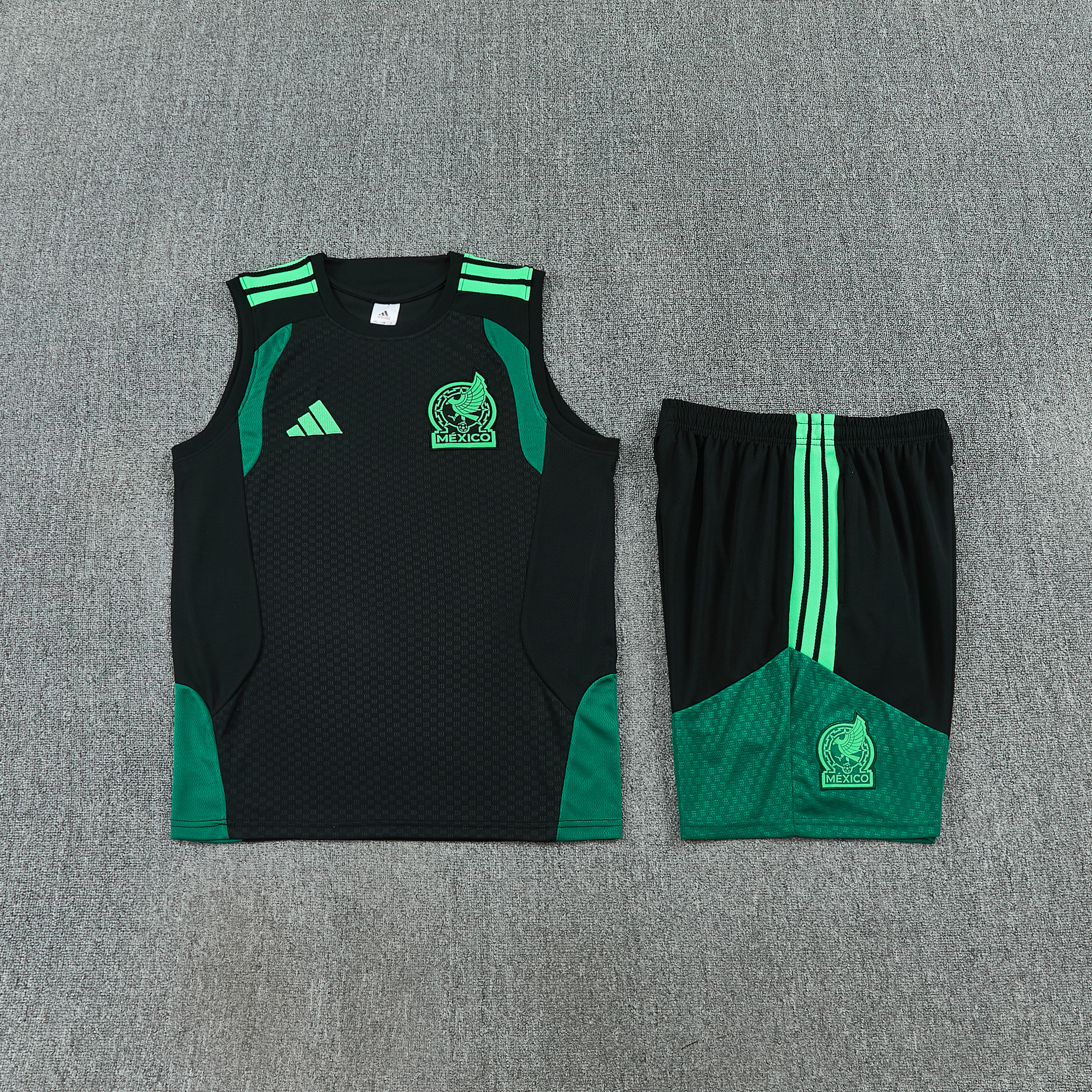 Mexico 2026-27 Sleeveless Training Set Men Soccer Kit – Black - Jersey Teams