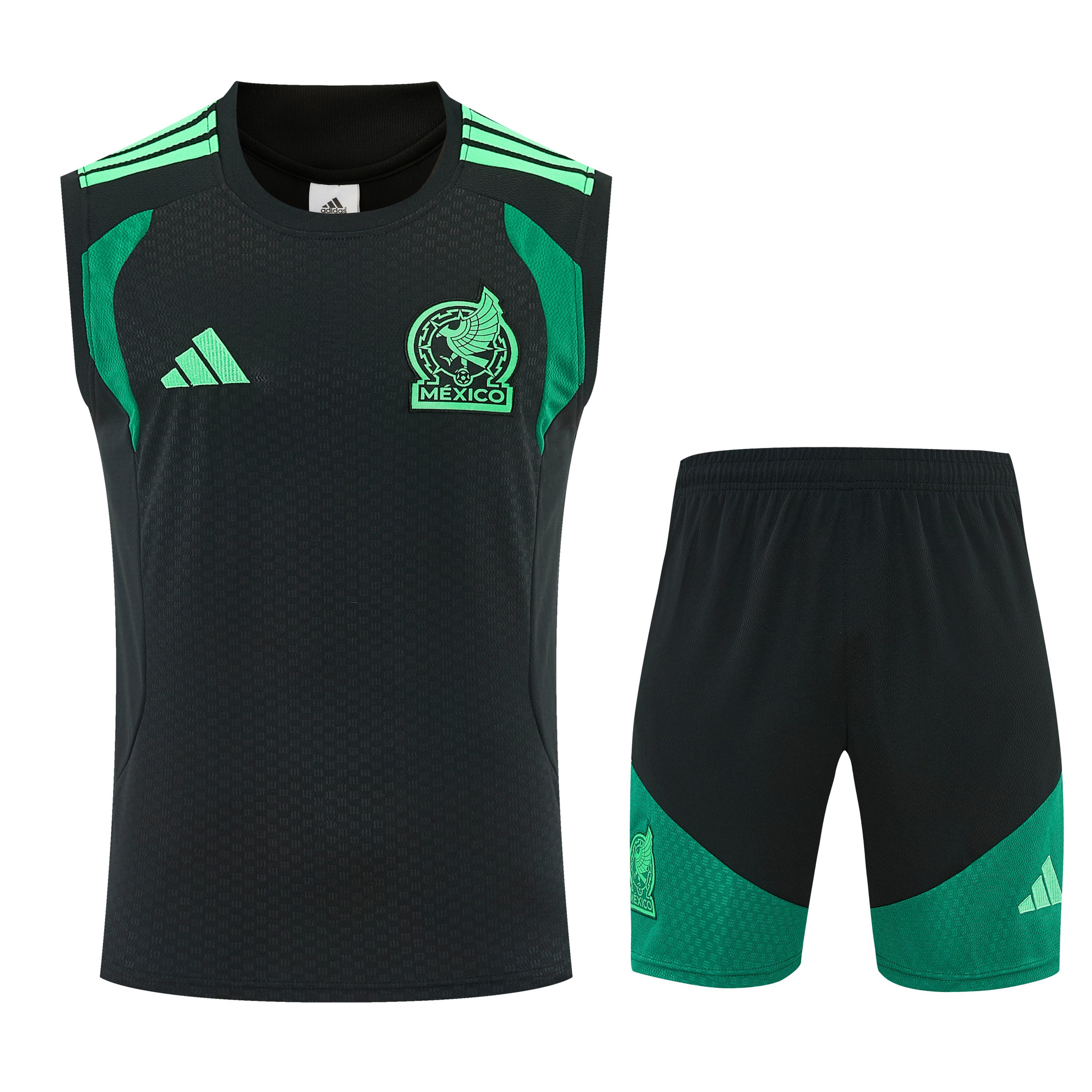 Mexico 2026-27 Sleeveless Training Set Men Soccer Kit – Black - Jersey Teams