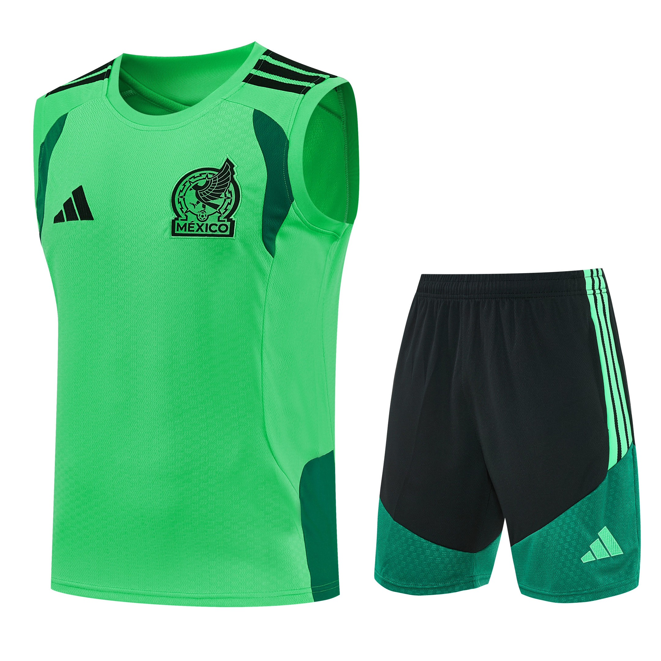 Mexico 2026-27 Sleeveless Training Set Men Soccer Kit – Green - Jersey Teams