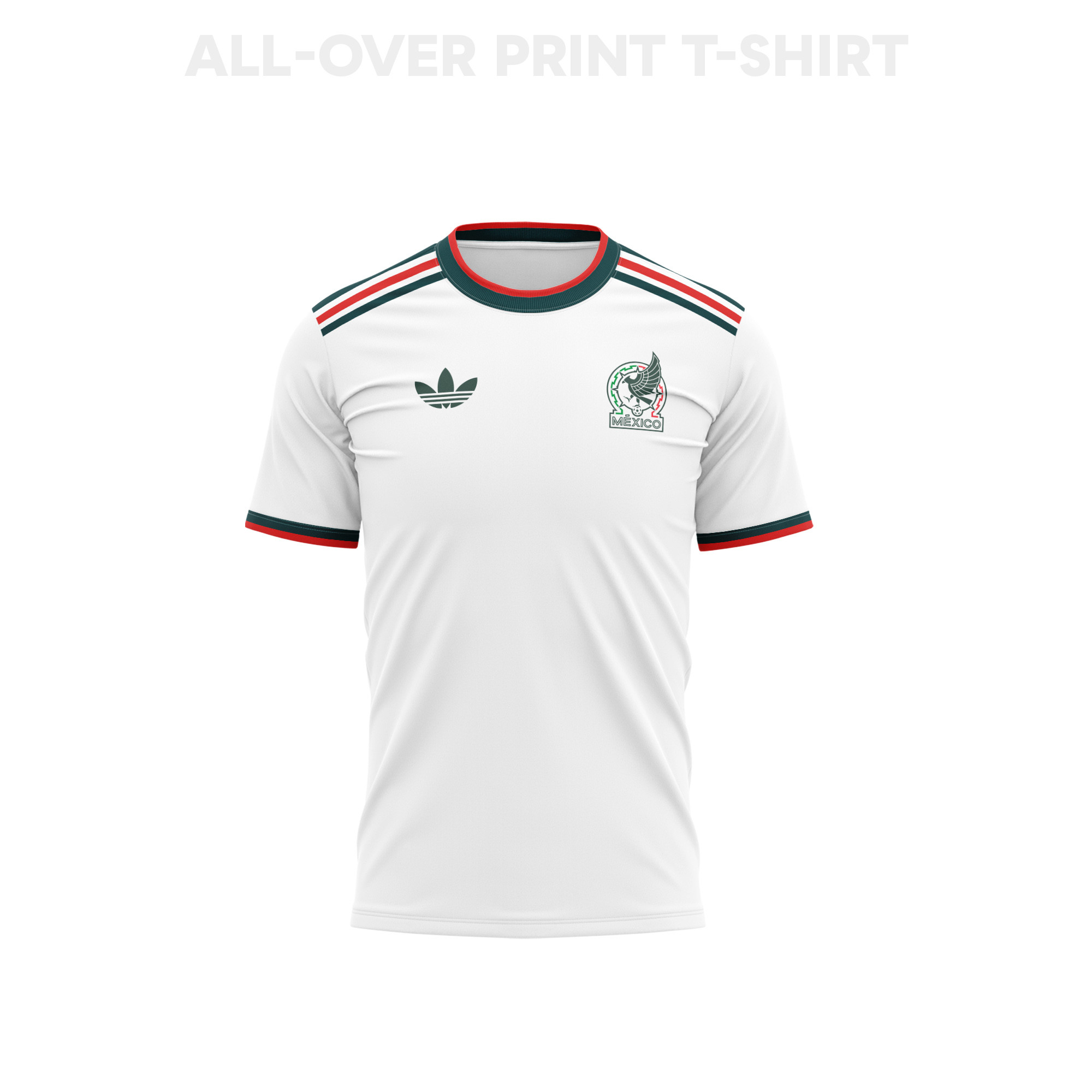 Mexico 2026 Away 3D T-Shirt Fully Printed – Unisex, White - Jersey Teams