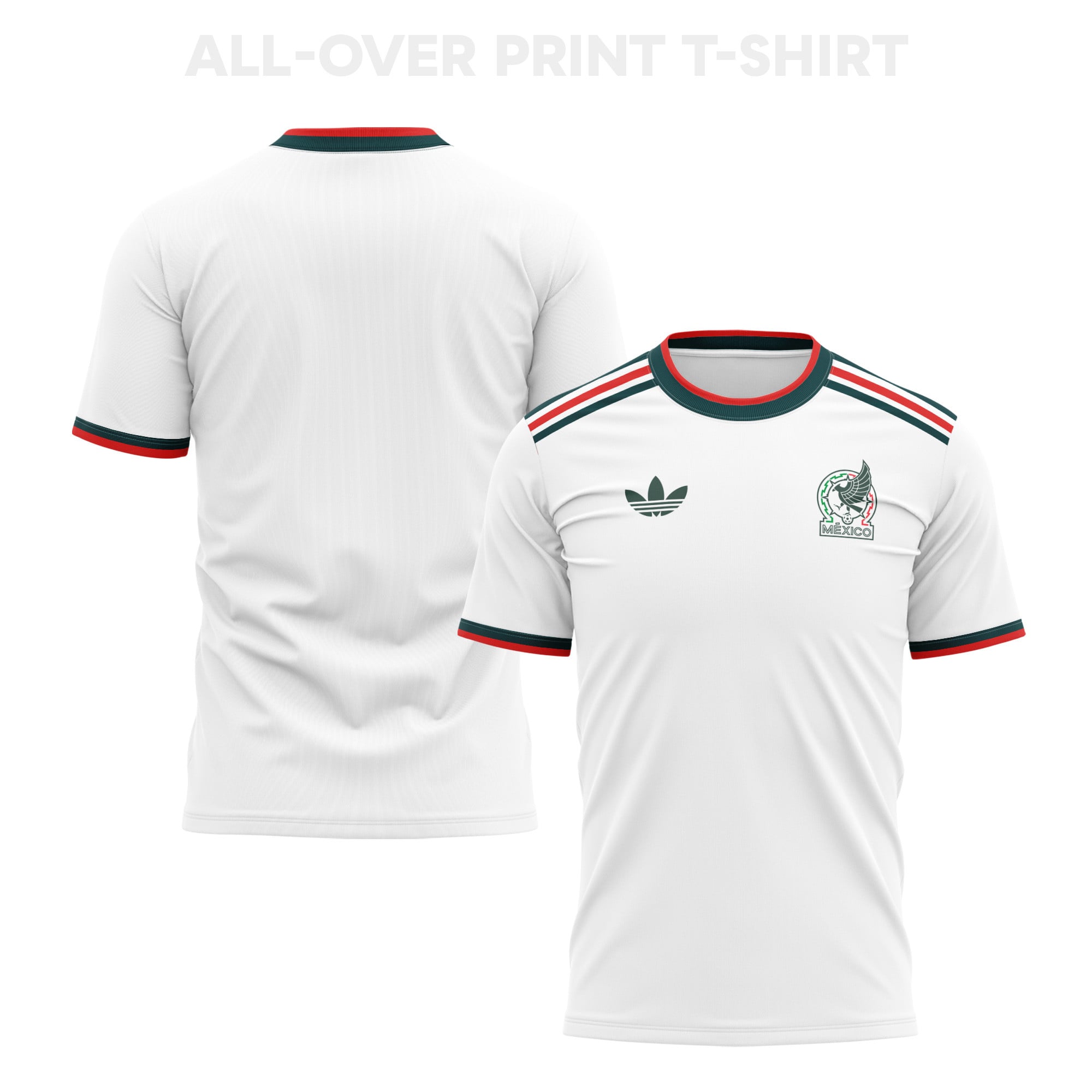 Mexico 2026 Away 3D T-Shirt Fully Printed – Unisex, White - Jersey Teams