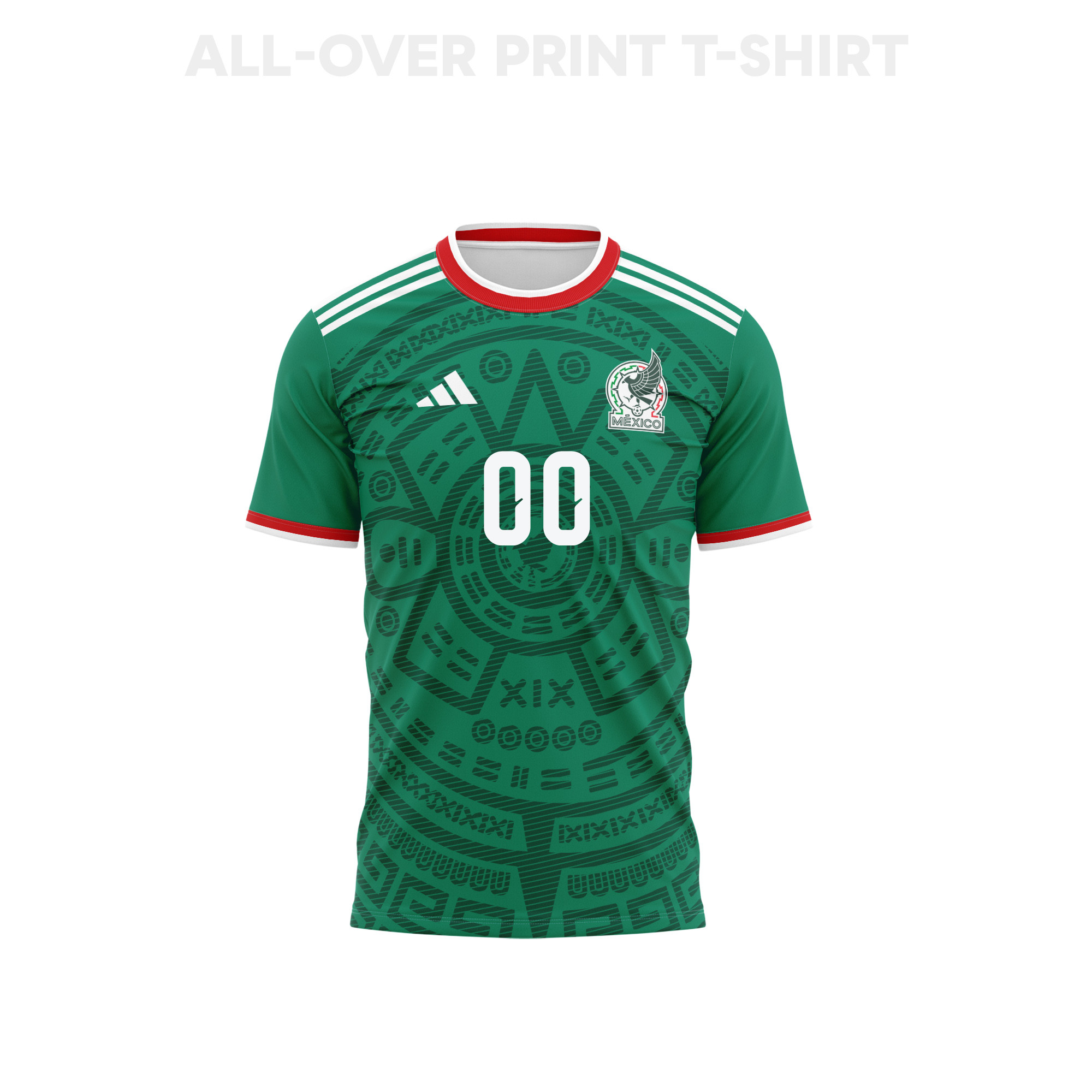 Mexico 2026 Home 3D T-Shirt Fully Printed – Personalized – Unisex, Green - Jersey Teams