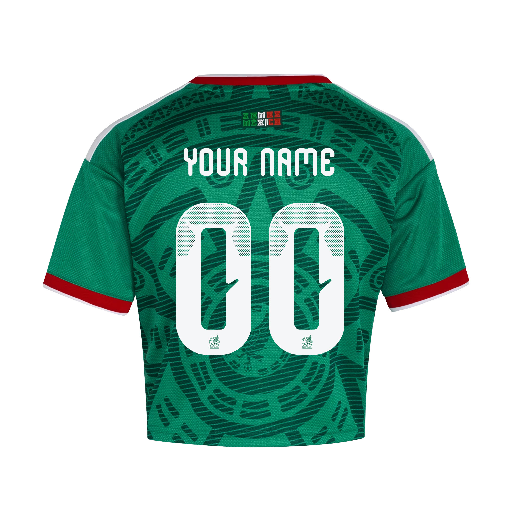 Mexico 2026 Home Personalized Women’s Cropped Jersey - Green - Jersey Teams