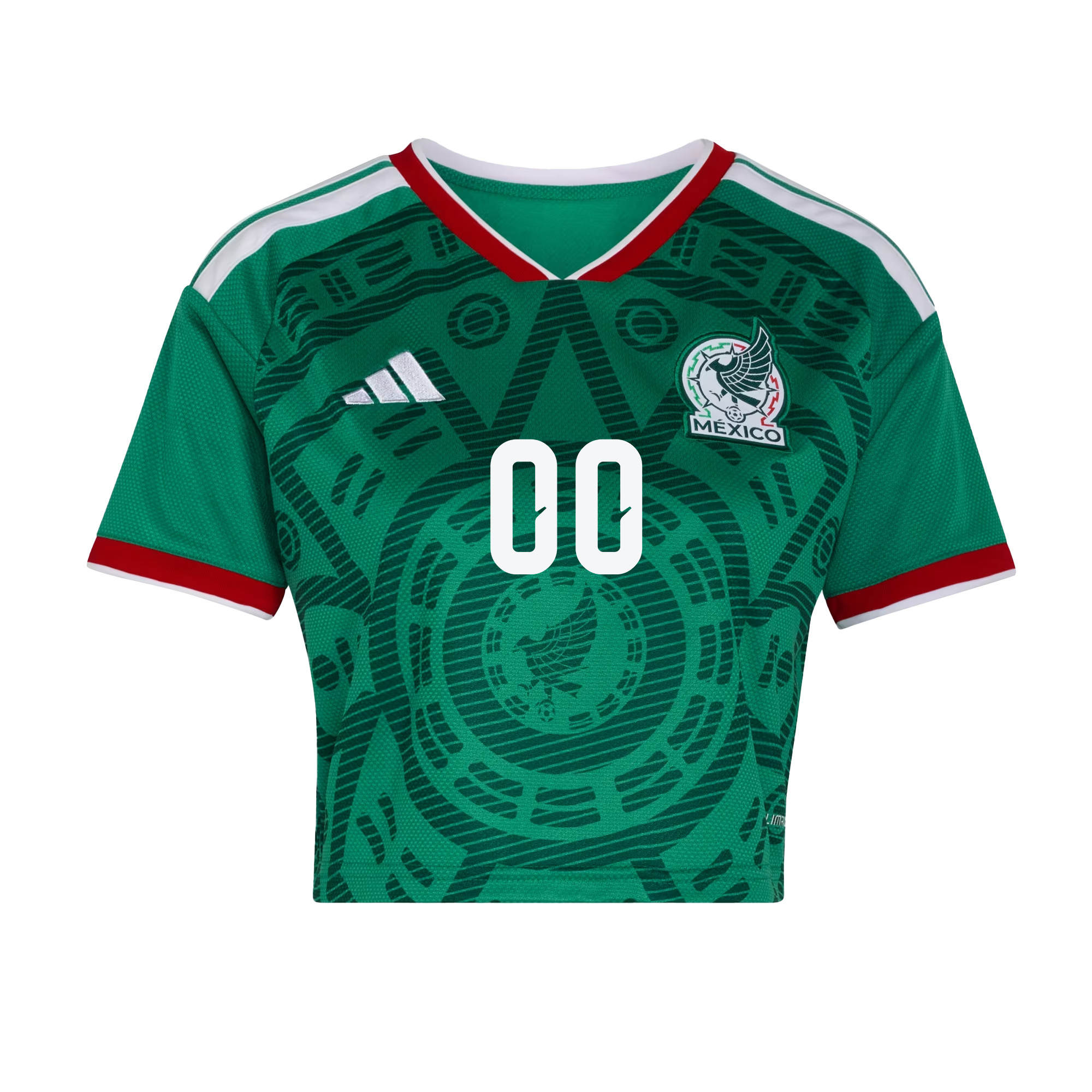 Mexico 2026 Home Personalized Women’s Cropped Jersey - Green - Jersey Teams