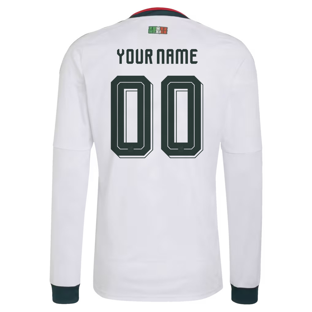 Mexico National Team 2026 Away Long Sleeve Jersey - Personalized - White - Jersey Teams