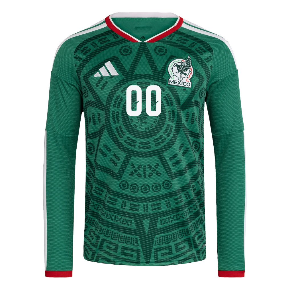 Mexico National Team 2026 Home Long Sleeve Jersey - Personalized - Green - Jersey Teams