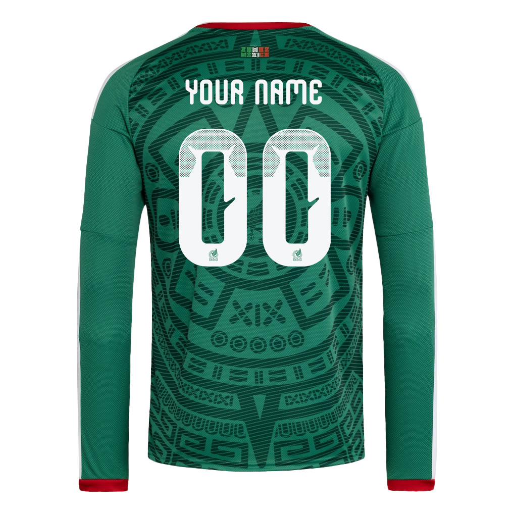 Mexico National Team 2026 Home Long Sleeve Jersey - Personalized - Green - Jersey Teams