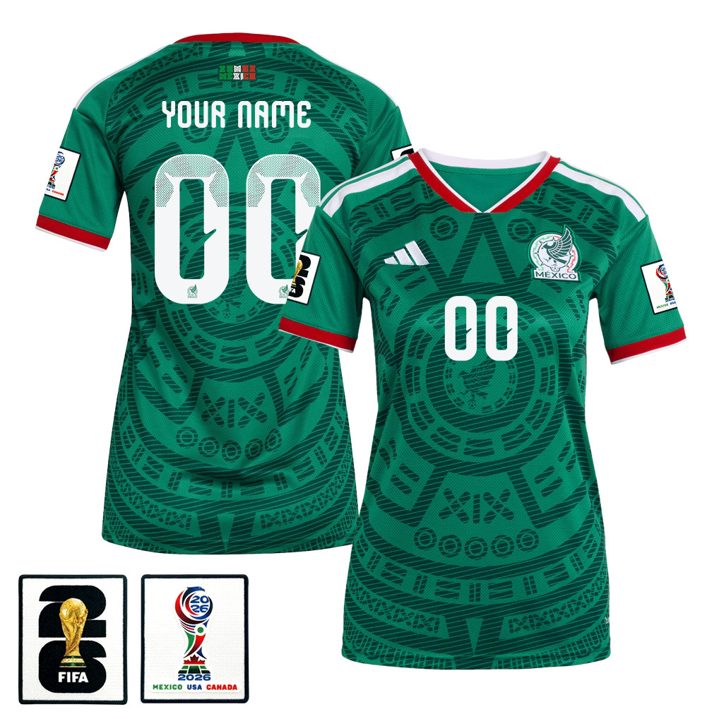 Mexico National Team 2026 Women's Home Jersey - Personalized - Green - Jersey Teams