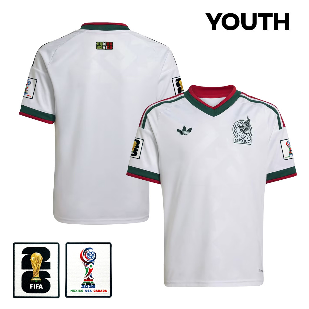 Mexico National Team 2026 Youth Away Jersey - White - Jersey Teams