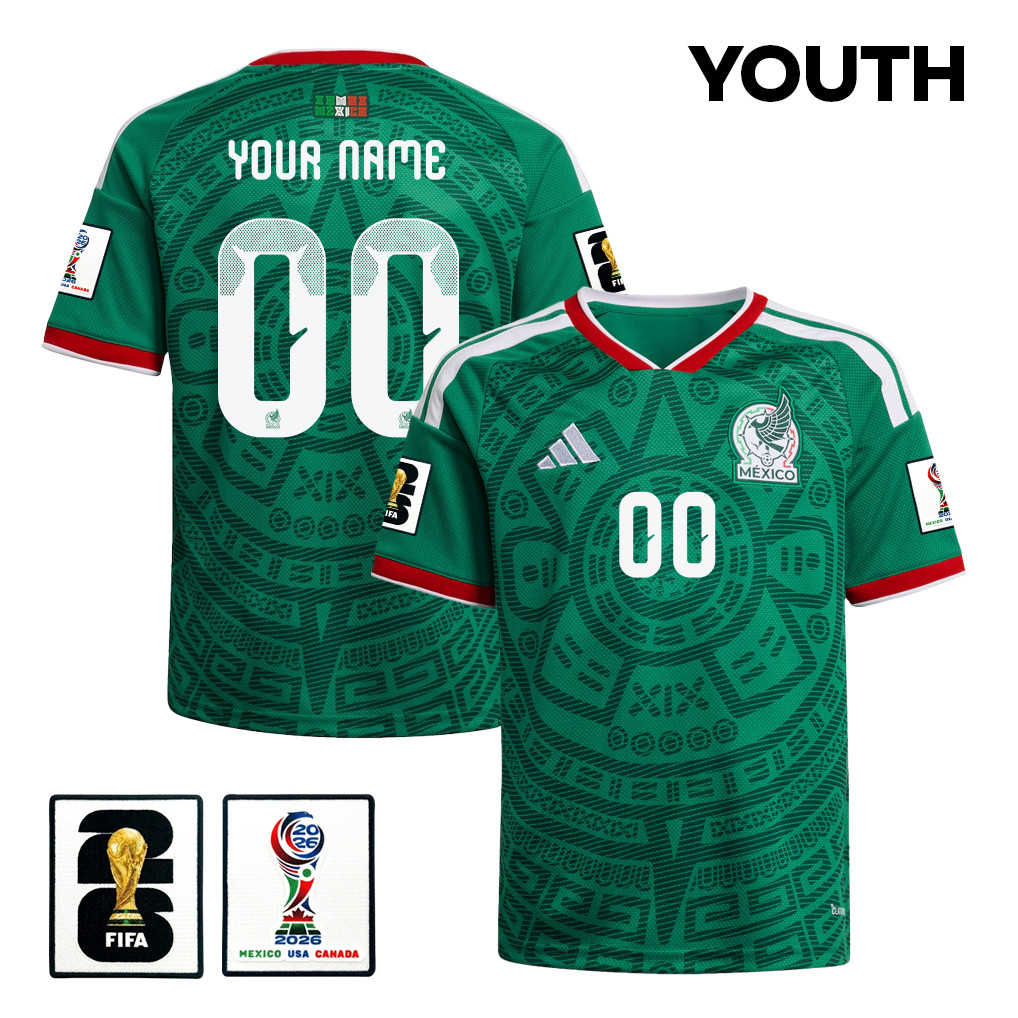 Mexico National Team 2026 Youth Home Jersey - Personalized - Green - Jersey Teams