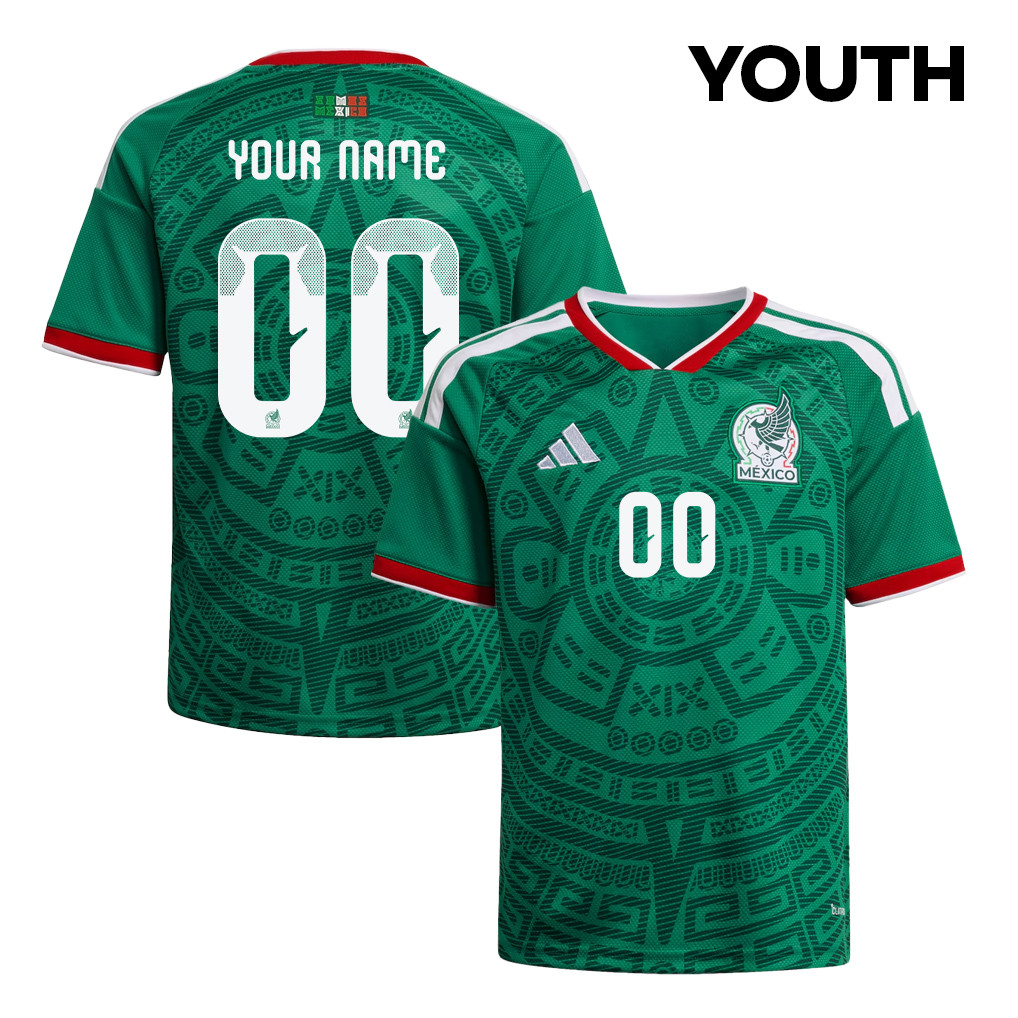 Mexico National Team 2026 Youth Home Jersey - Personalized - Green - Jersey Teams