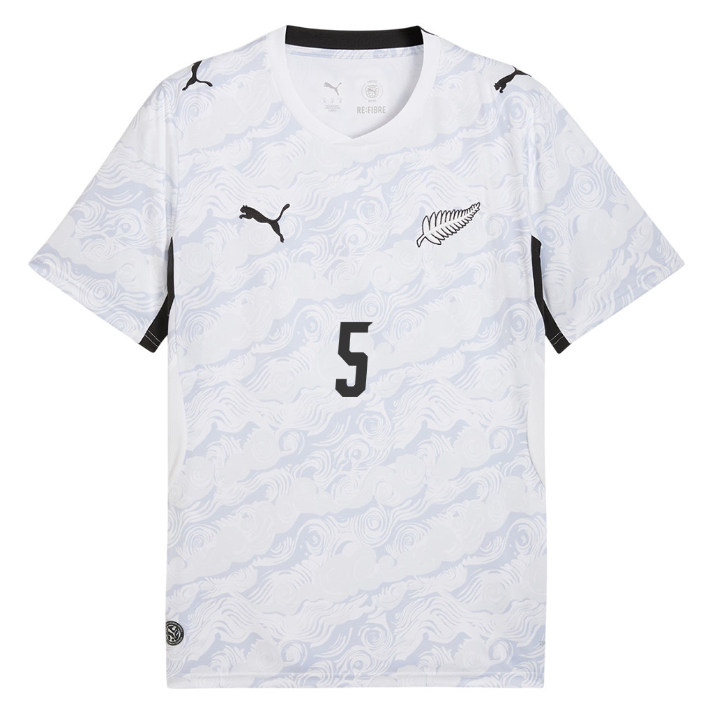 Michael Boxall 5 New Zealand National Team 2026 Away Jersey - White, Men - Jersey Teams