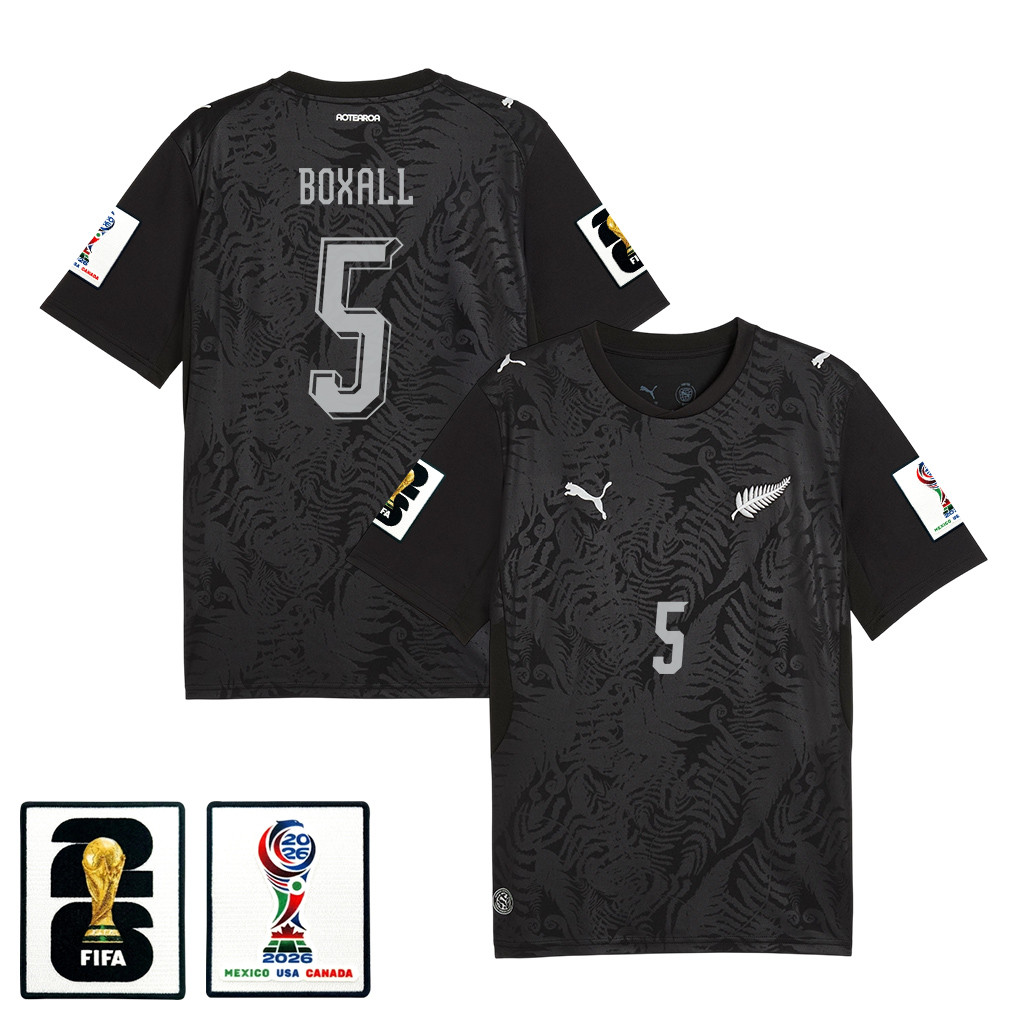 Michael Boxall 5 New Zealand National Team 2026 Home Jersey - Black, Men - Jersey Teams