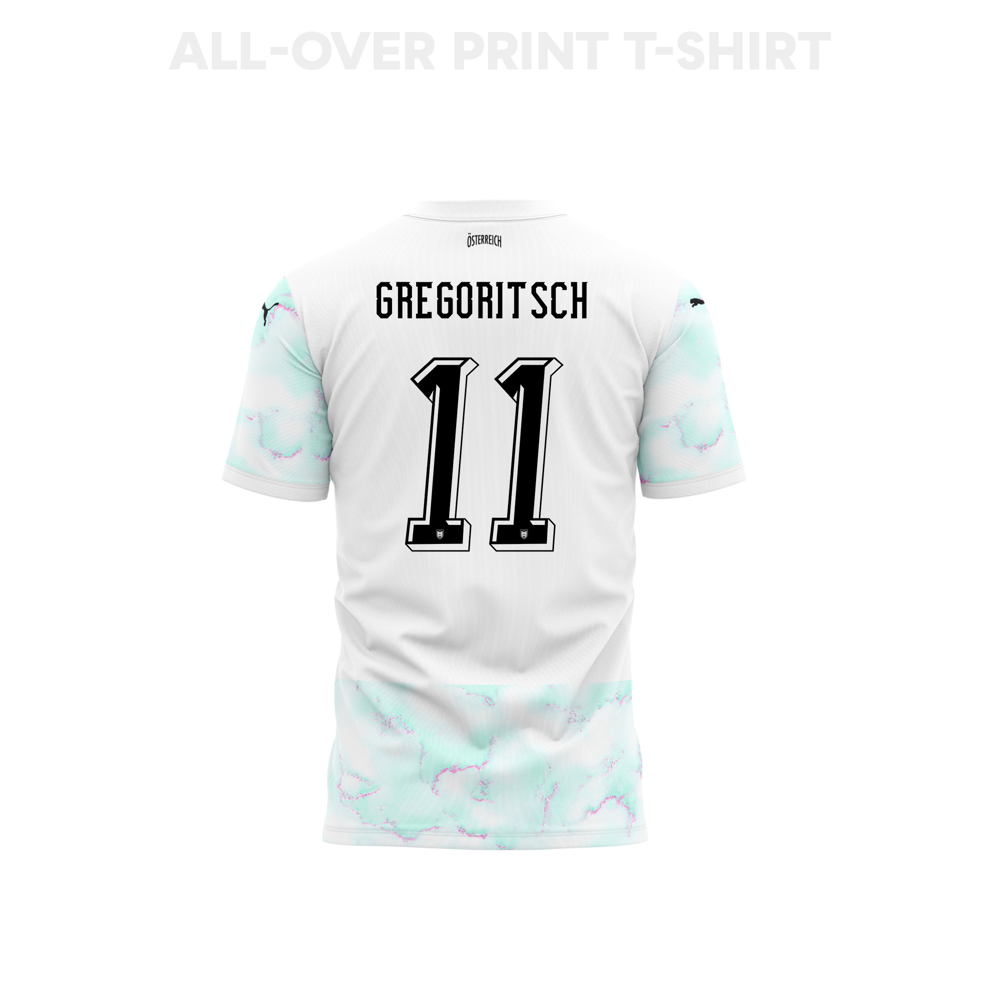 Michael Gregoritsch 11 Youth Austria 2026 Away 3D T-shirt Fully Printed – White - Jersey Teams