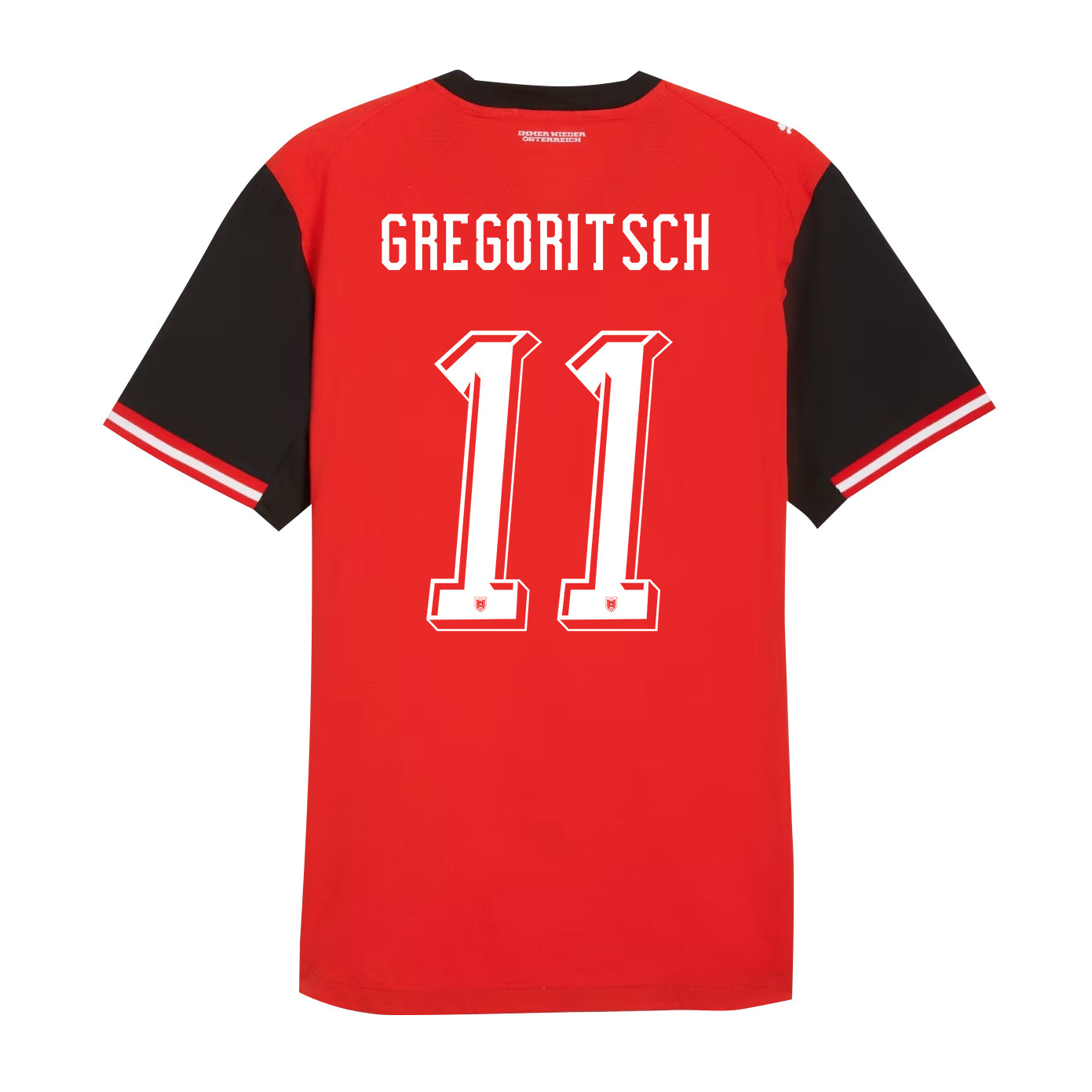 Michael Gregoritsch 11 Youth Austria National Team 2026 Home Jersey - Red - Jersey Teams