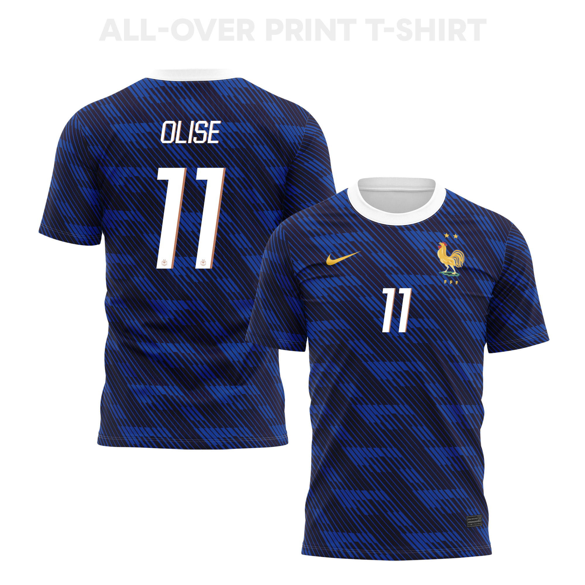 Michael Olise 11 France 2026 Home 3D T-Shirt Fully Printed – Unisex, Blue - Jersey Teams