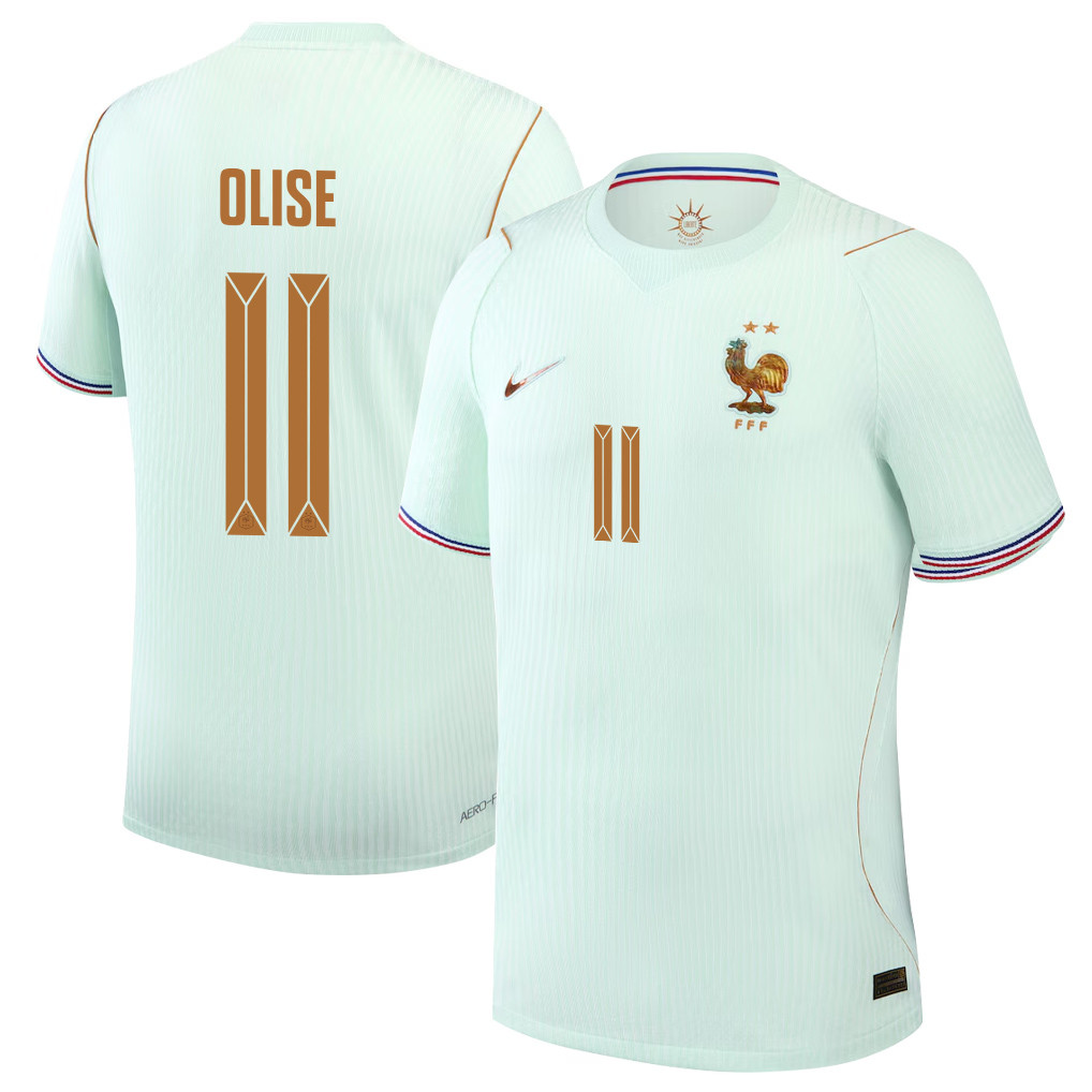 Michael Olise 11 France National Team 2026 Away Jersey - Green, Men - Jersey Teams