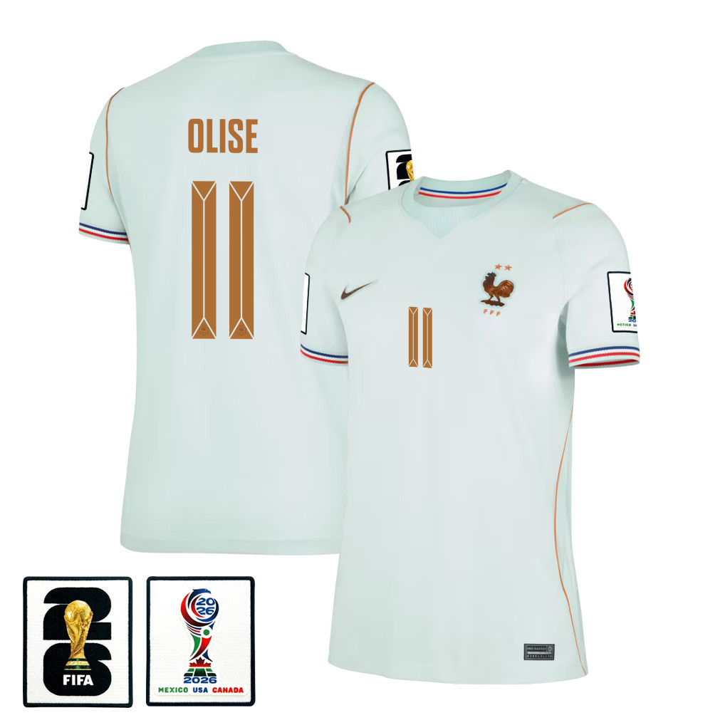 Michael Olise 11 France National Team 2026 Women’s Away Jersey – Green – Jersey Teams