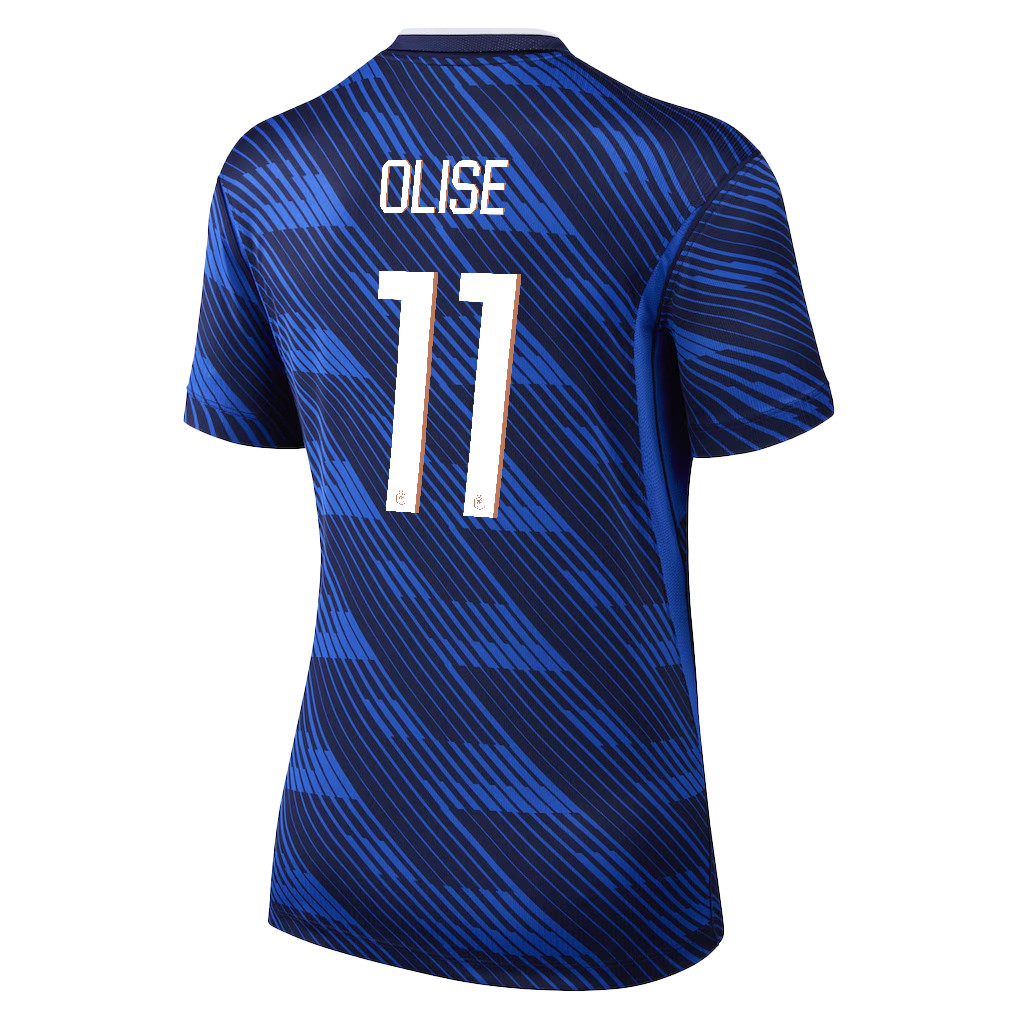 Michael Olise 11 Women's France National Team 2026 Home Jersey - Blue - Jersey Teams
