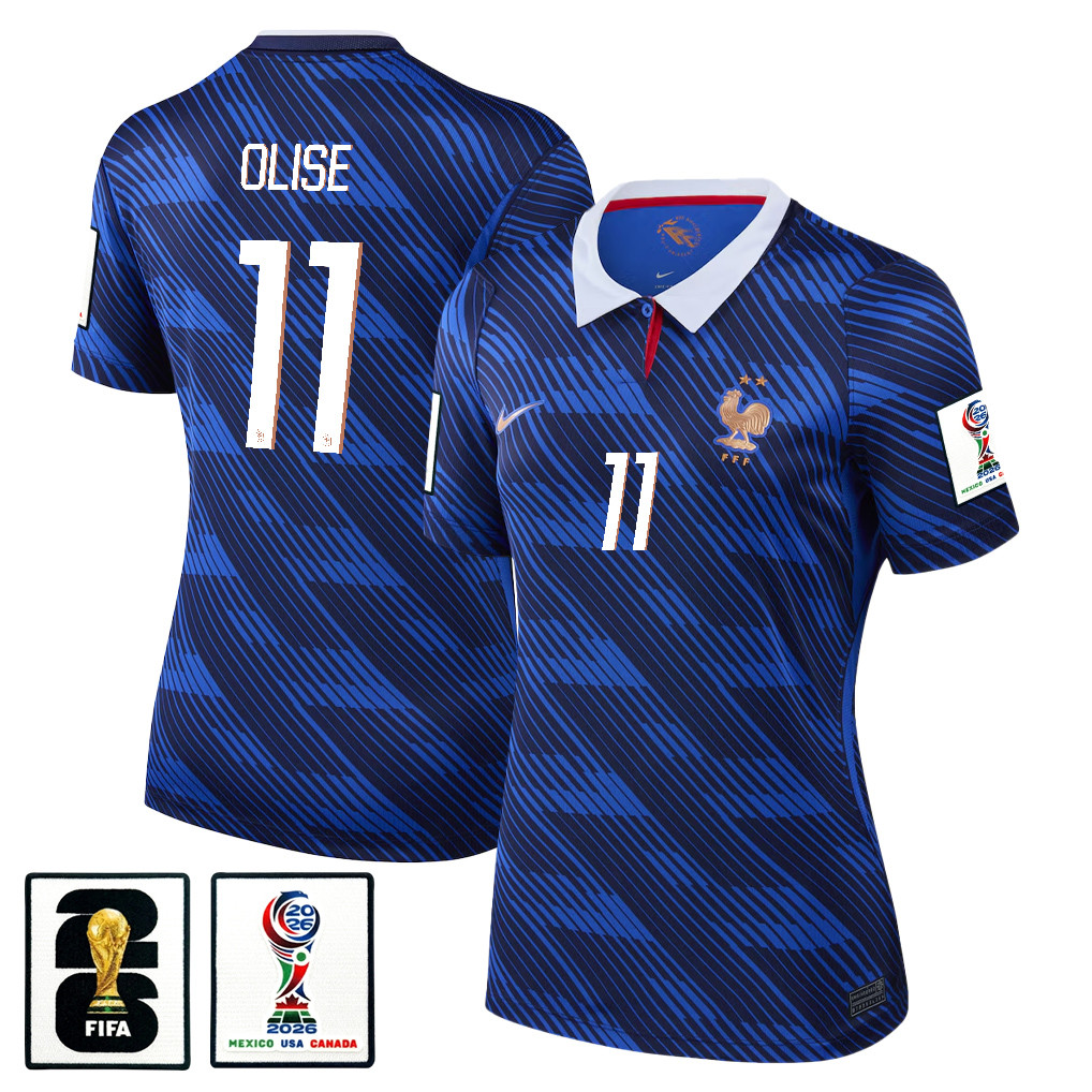 Michael Olise 11 Women’s France National Team 2026 Home Jersey – Blue – Jersey Teams