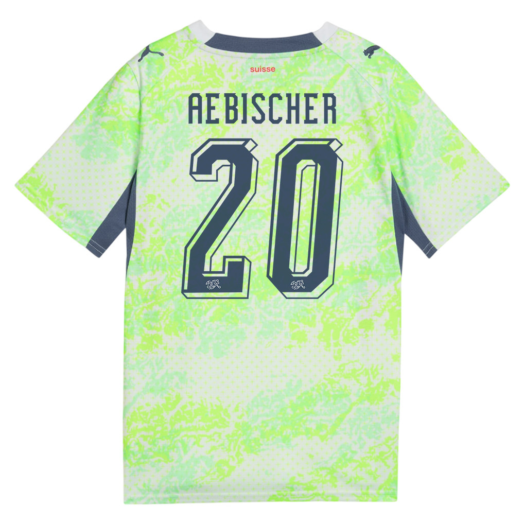 Michel Aebischer 20 Youth Switzerland National Team 2026 Away Jersey - Green - Jersey Teams
