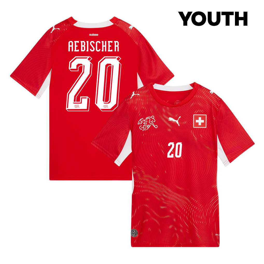 Michel Aebischer 20 Youth Switzerland National Team 2026 Home Jersey - Red - Jersey Teams