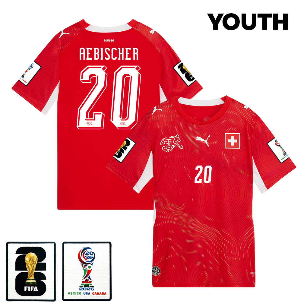 Michel Aebischer 20 Youth Switzerland National Team 2026 Home Jersey - Red - Jersey Teams