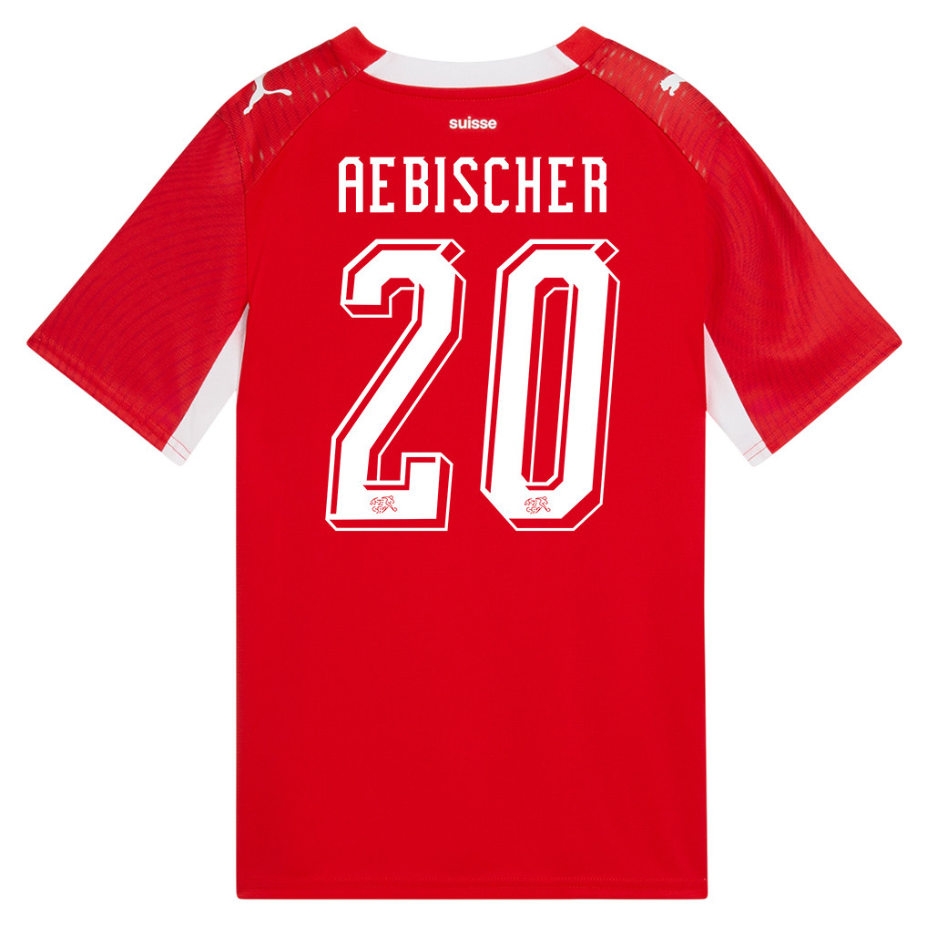 Michel Aebischer 20 Youth Switzerland National Team 2026 Home Jersey - Red - Jersey Teams