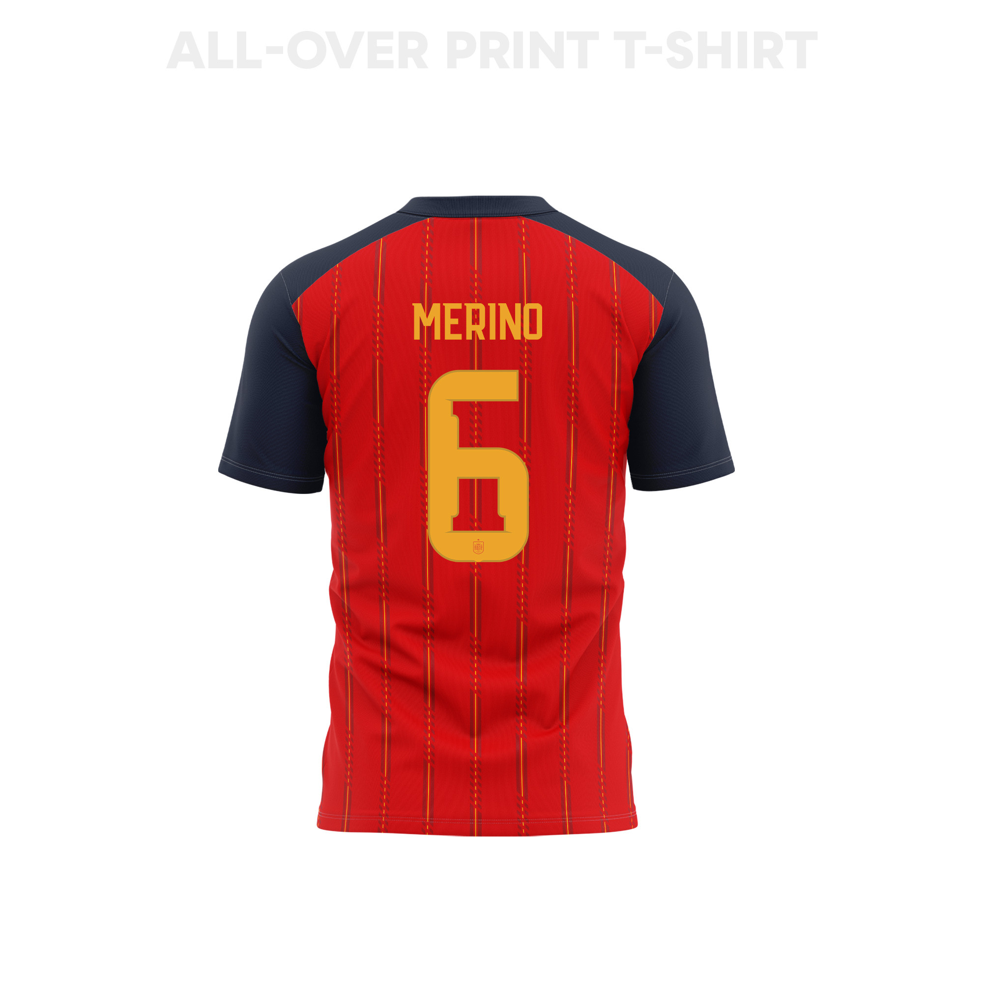 Mikel Merino 6 Spain 2026 Home 3D T-Shirt Fully Printed – Unisex, Red - Jersey Teams