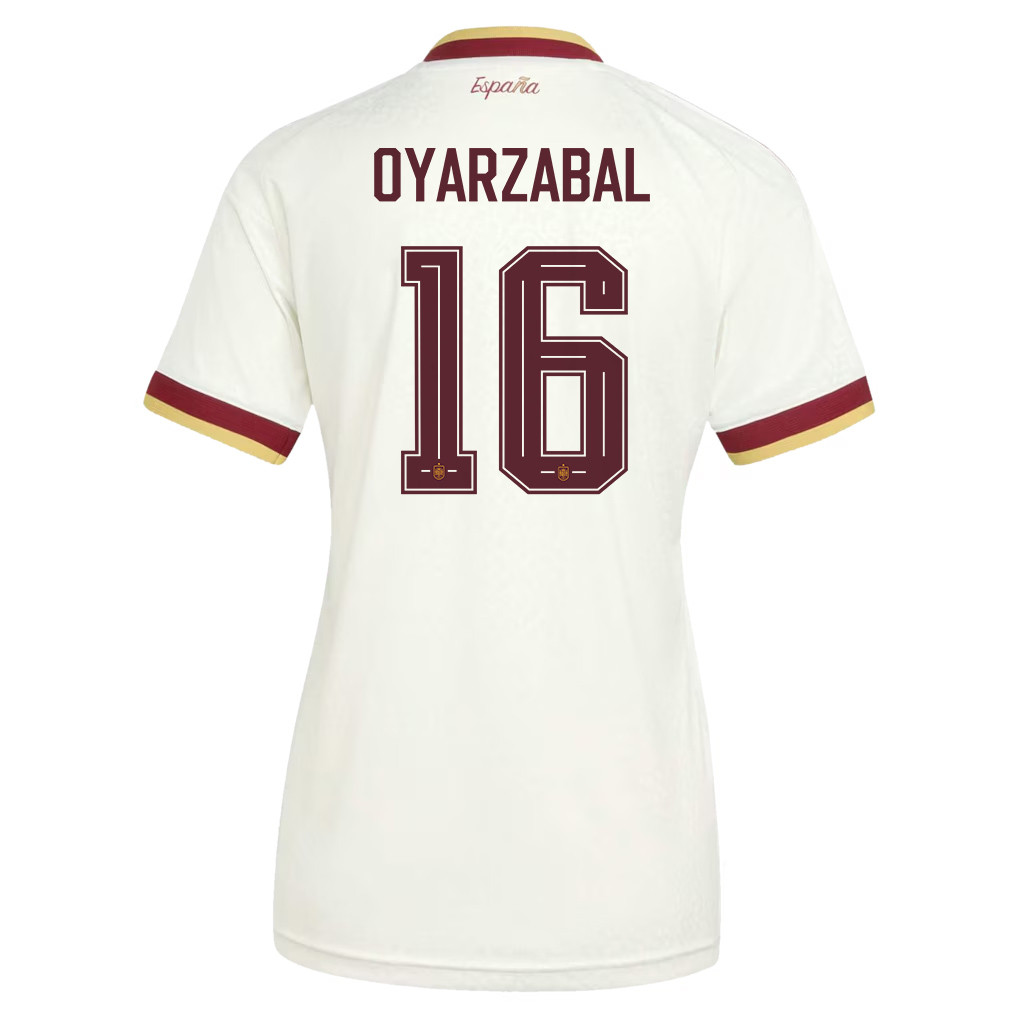 Mikel Oyarzabal 16 Women's Spain National Team 2026 Away Jersey - White - Jersey Teams