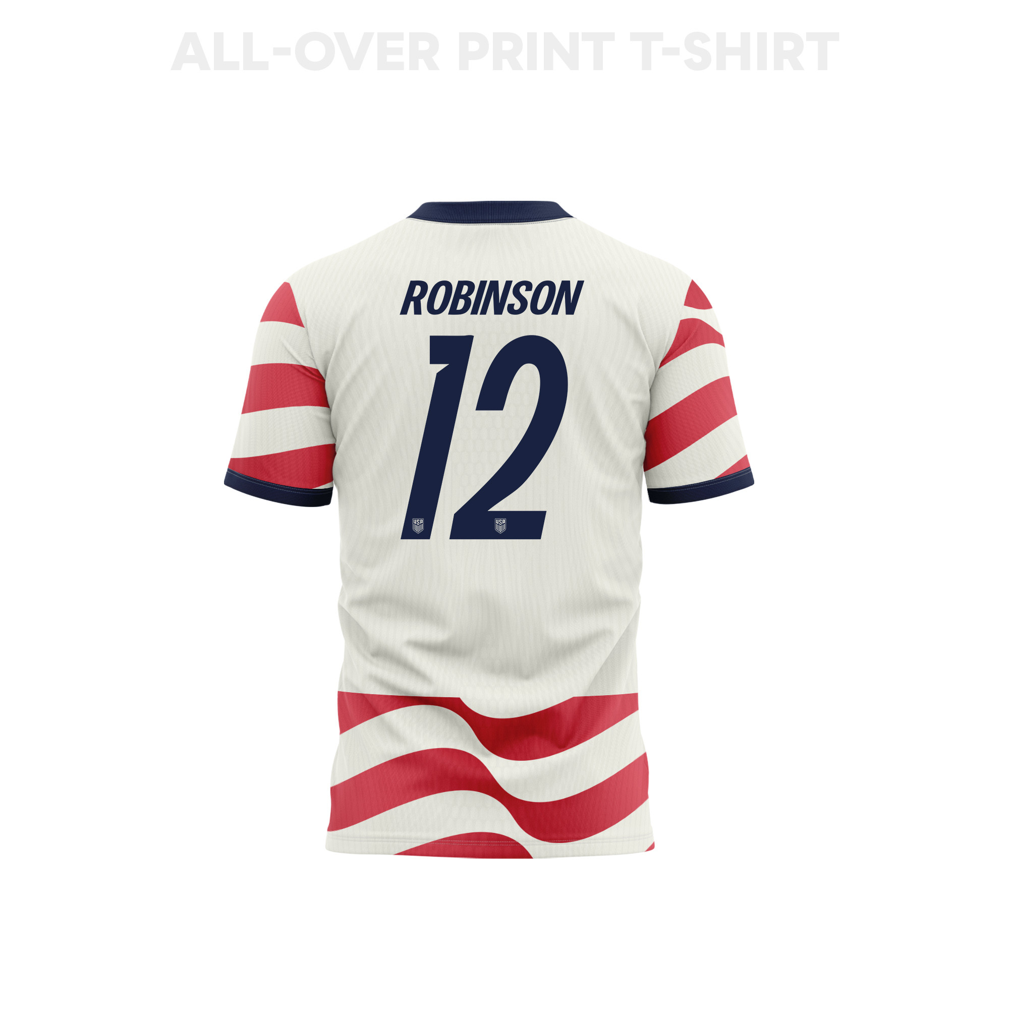Miles Robinson 12 USMNT 2026 Home 3D T-Shirt Fully Printed – Unisex, White/Red - Jersey Teams