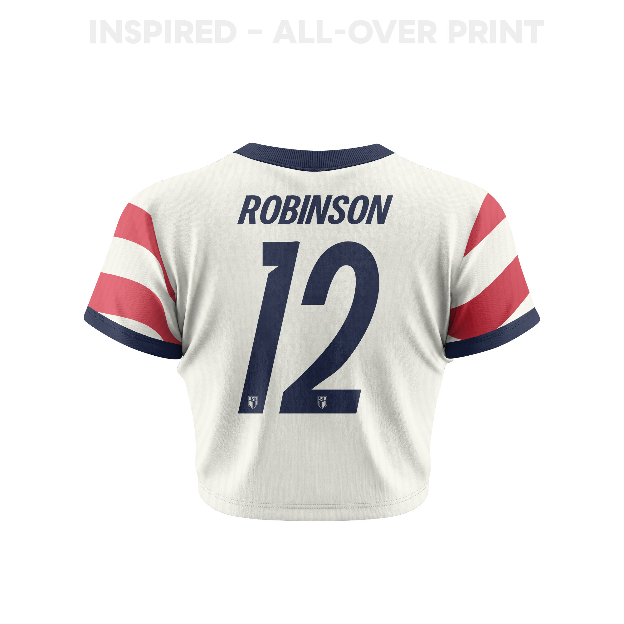 Miles Robinson 12 Women's USMNT 2026 Home All-Over Print Cropped Jersey - Jersey Teams