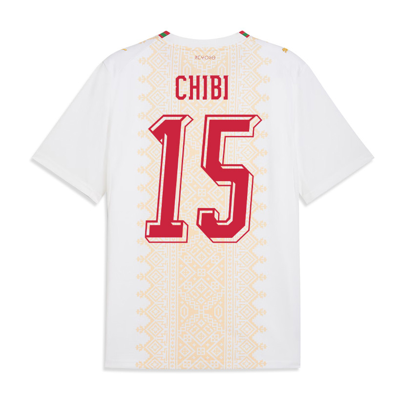 Mohamed Chibi 15 Morocco National Team 2026 Away Jersey - White, Men - Jersey Teams