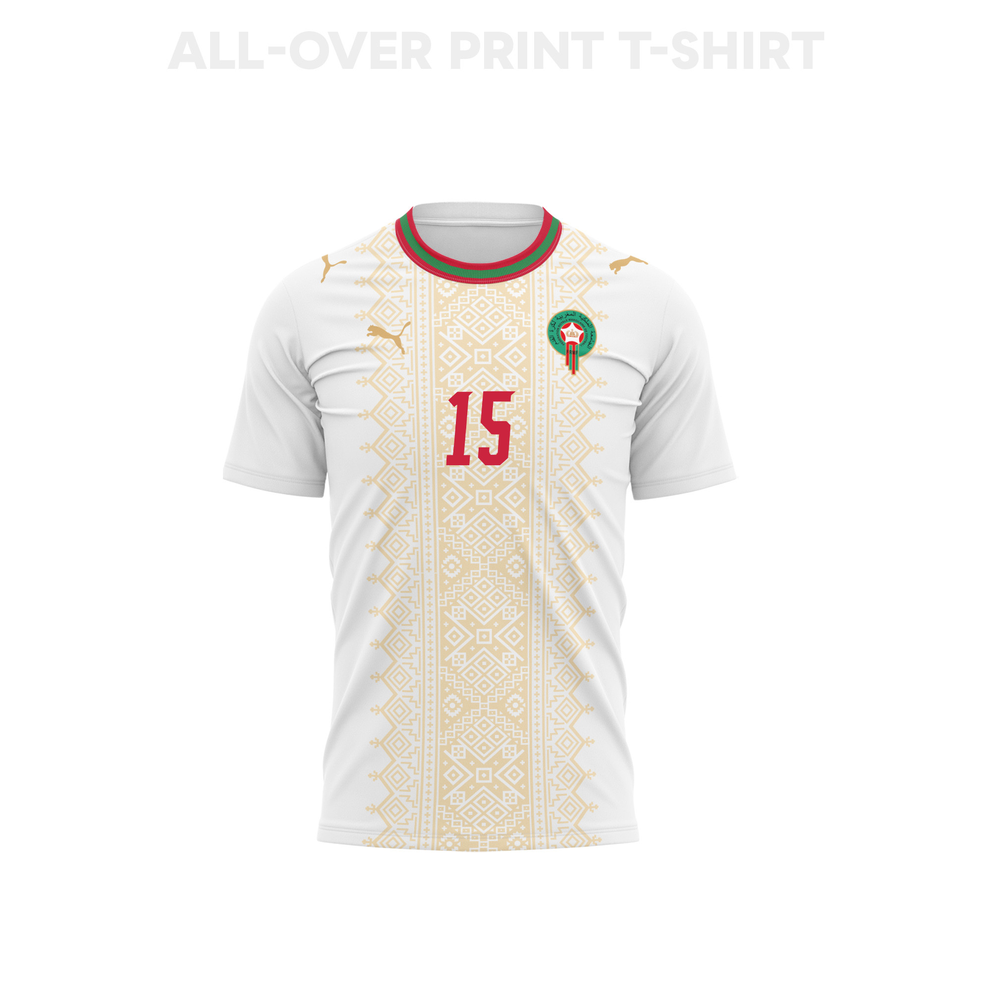 Mohamed Chibi 15 Youth Morocco 2026 Away 3D T-shirt Fully Printed – White - Jersey Teams