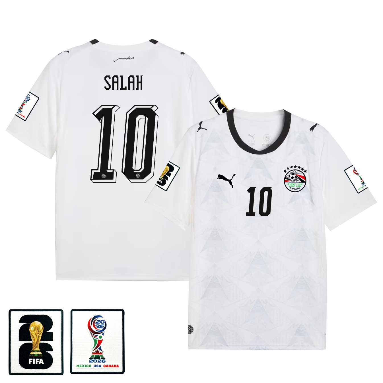 Mohamed Salah 10 Egypt National Team 2026 Away Jersey - White, Men - Jersey Teams